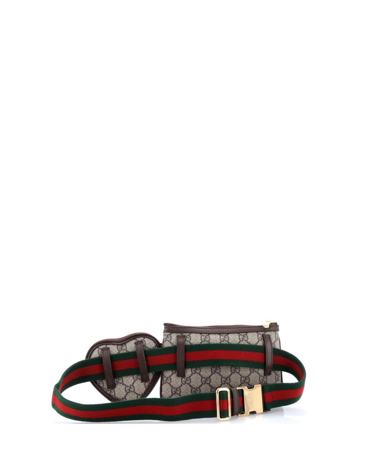 Ophidia Heart Utility Double Canvas Coated Mini Belt Bag