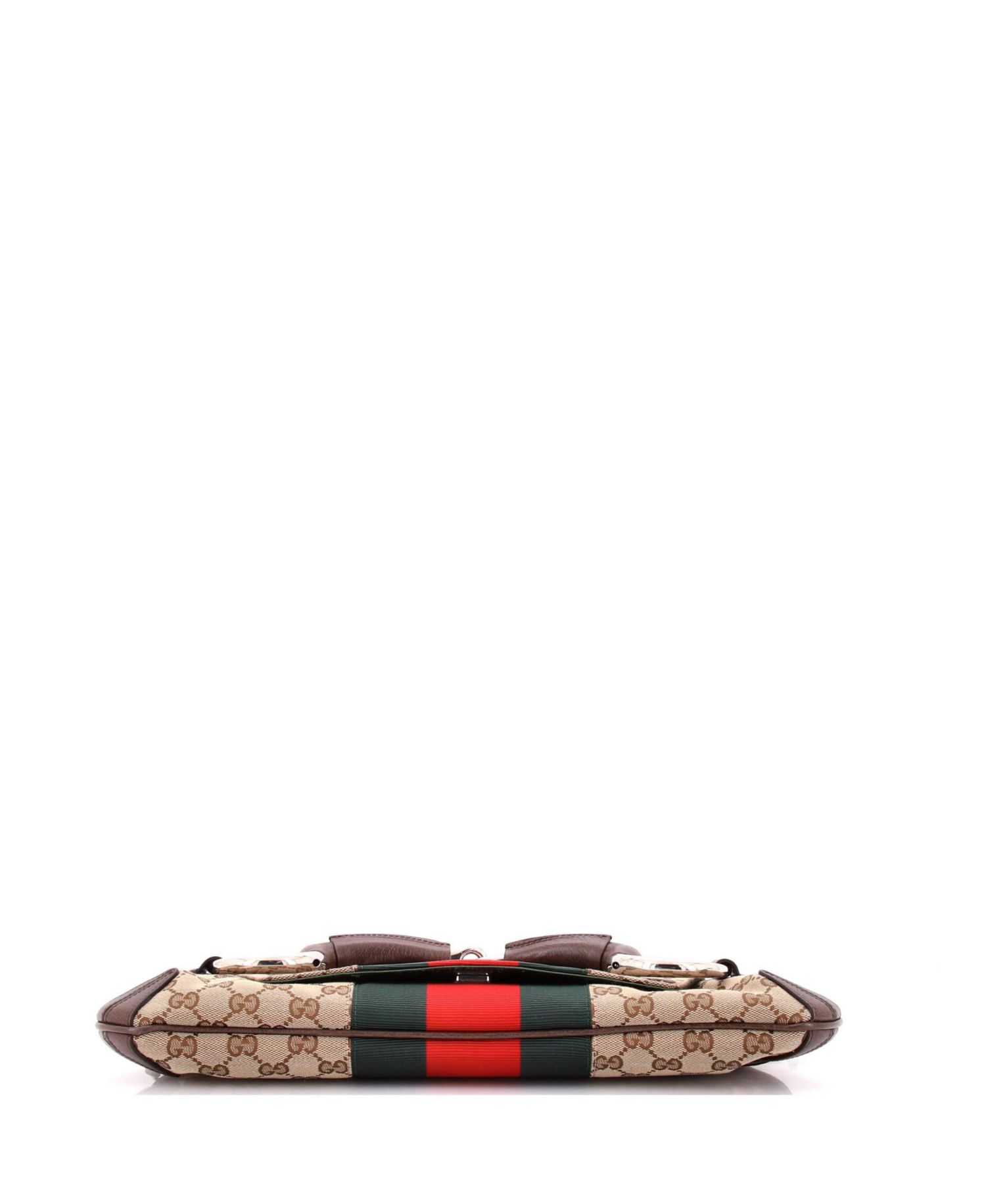 Medium Horsebit NM Web Chain Clutch GG Canvas