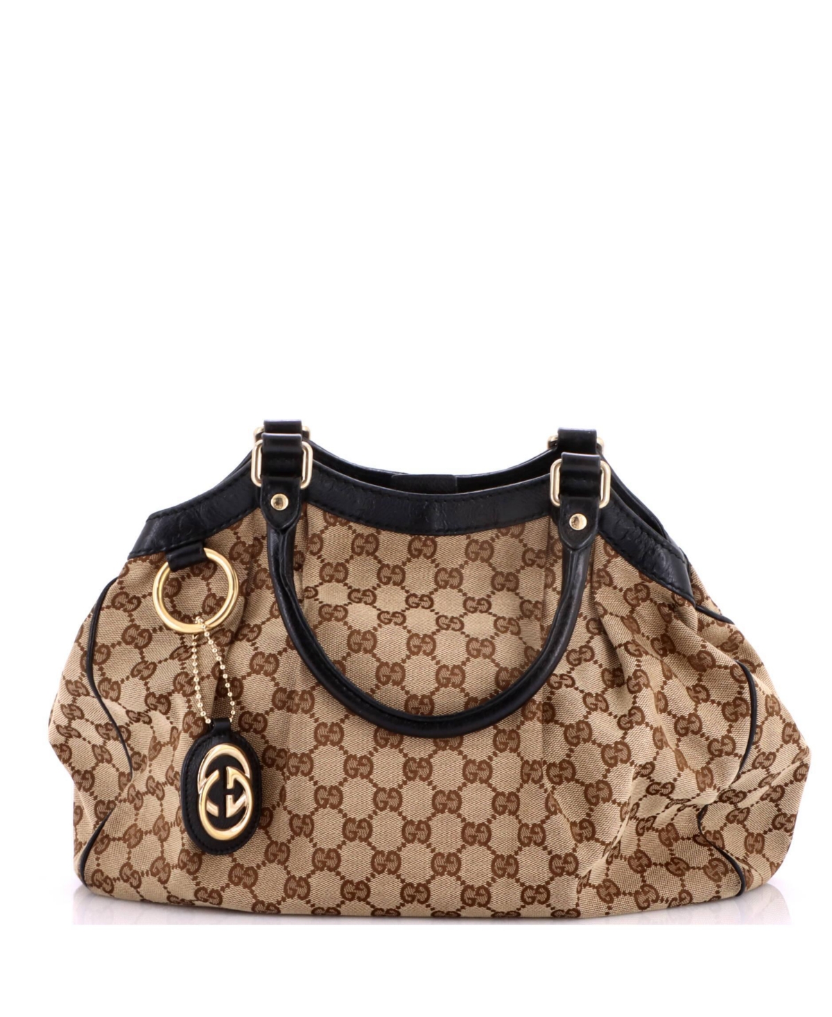 Pre-Owned Gucci Medium Sukey Tote Gg Canvas with Leather