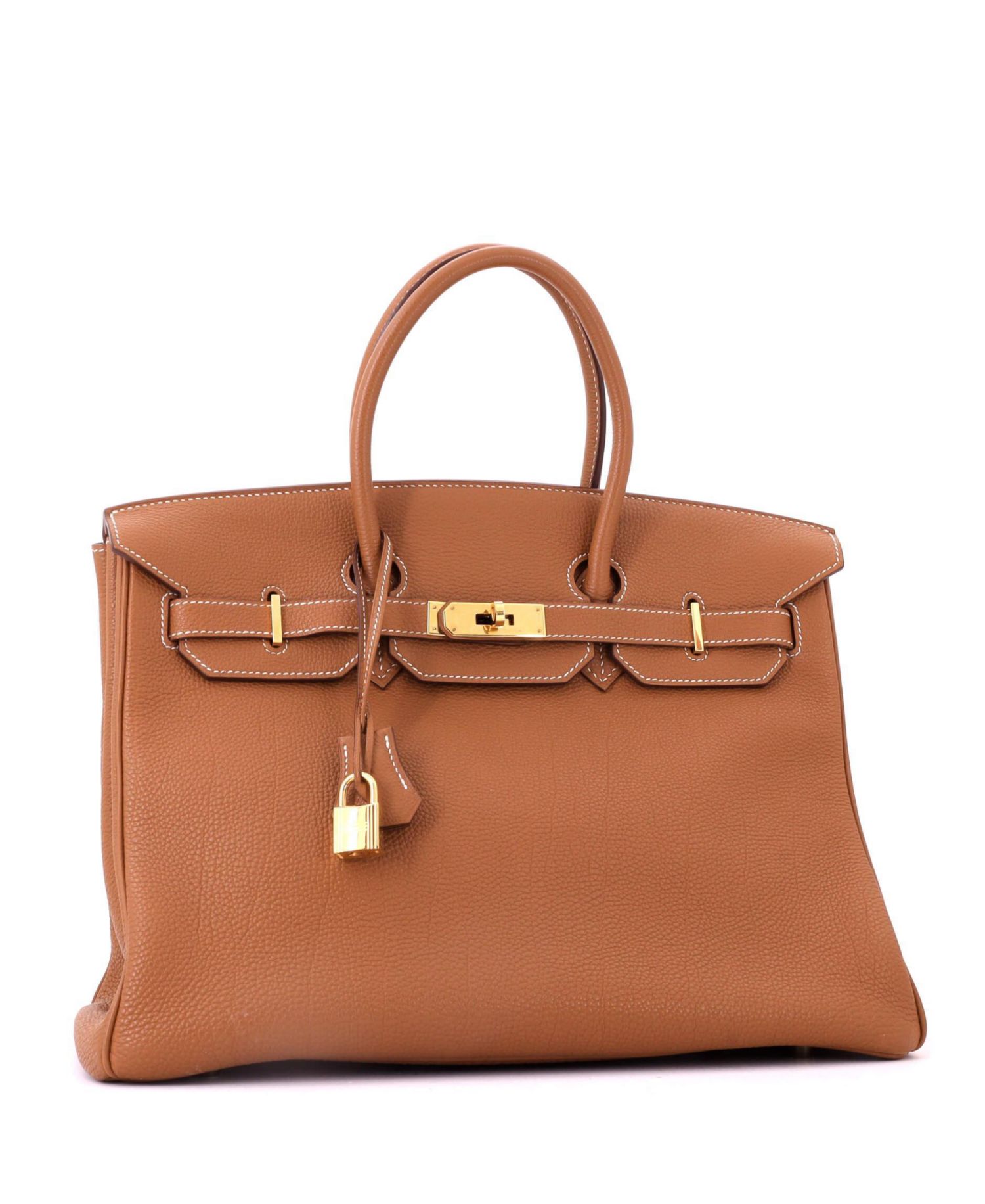 Pre-Owned Hermes Birkin 35 Handbag Brown Togo with Gold Hardware