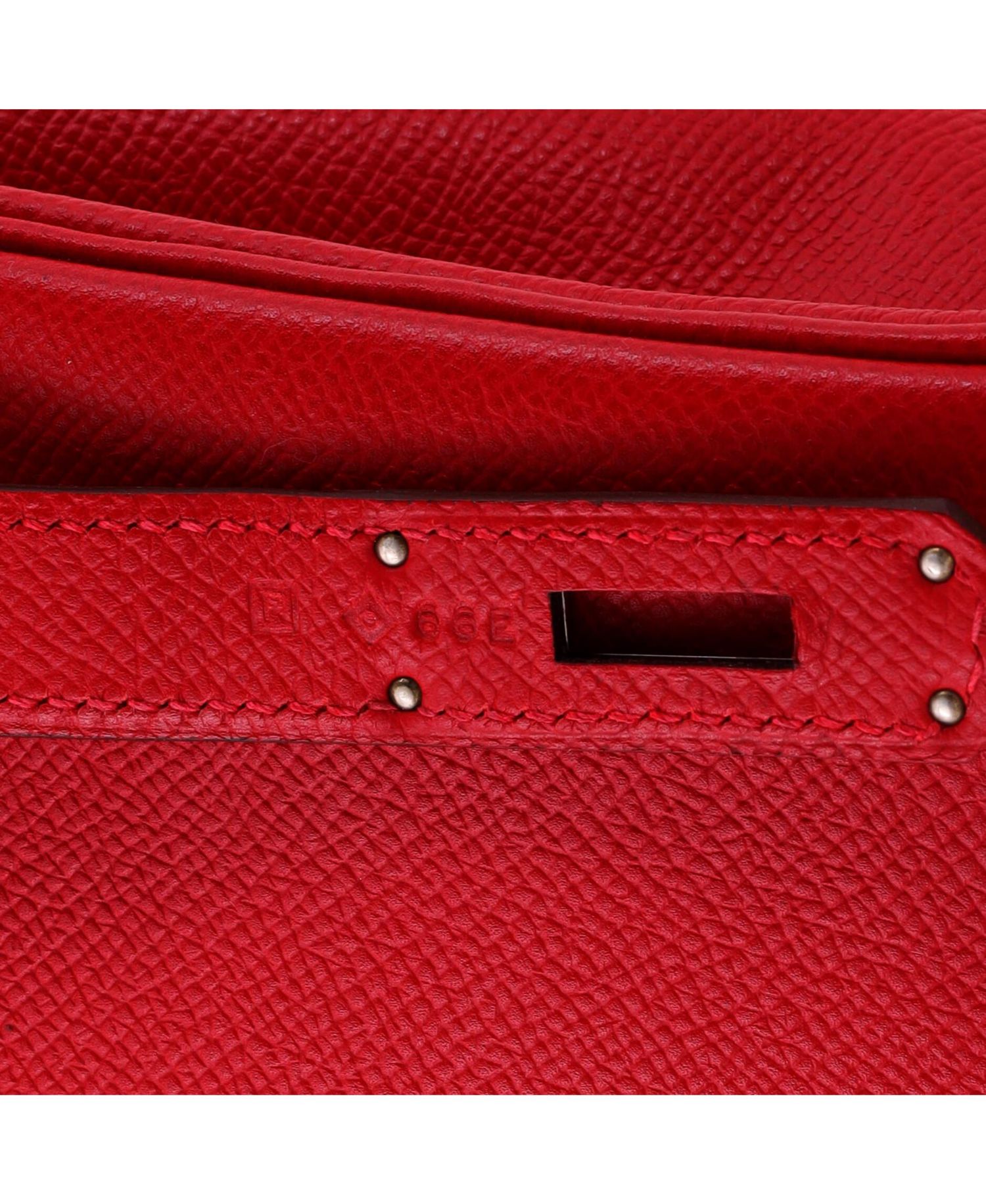 Pre-Owned Hermes Birkin 30 Handbag Red Epsom with Palladium Hardware