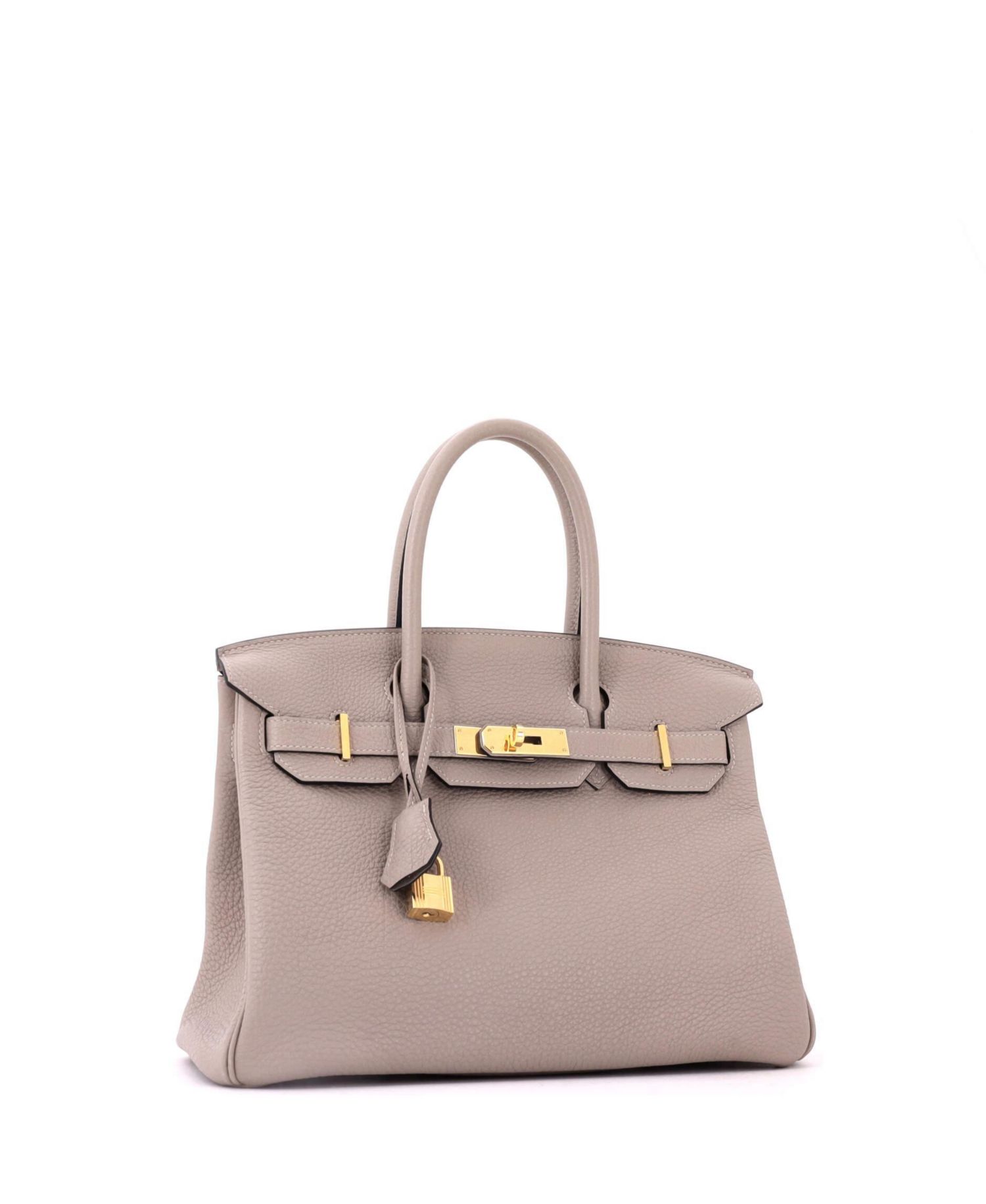 Pre-Owned Hermes Birkin 30 Handbag Grey Togo with Gold Hardware