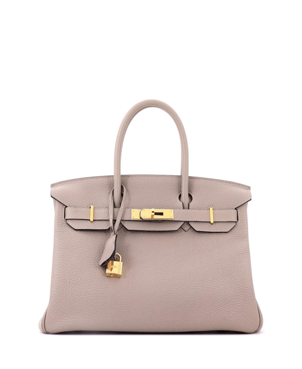 Pre-Owned Hermes Birkin 30 Handbag Grey Togo with Gold Hardware - Grey