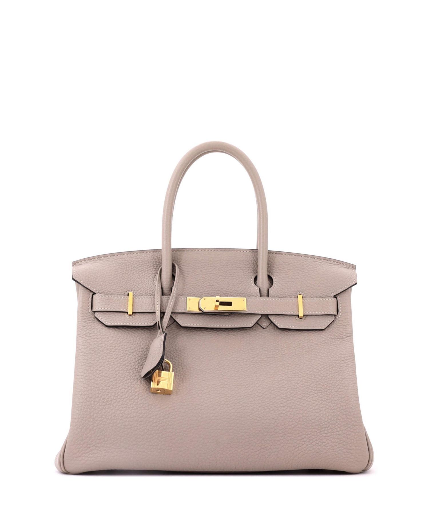 Pre-Owned Hermes Birkin 30 Handbag Grey Togo with Gold Hardware