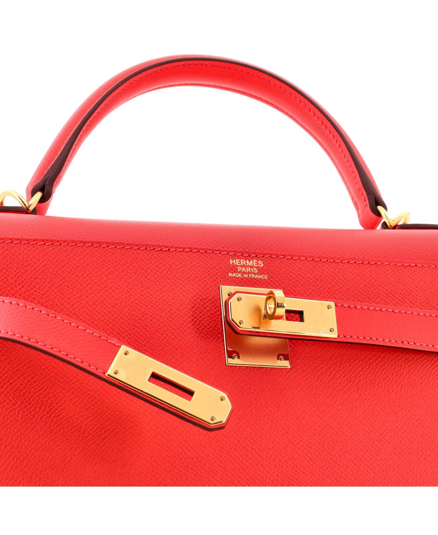 Pre-Owned Hermes Kelly 32 Handbag Pink Epsom with Gold Hardware