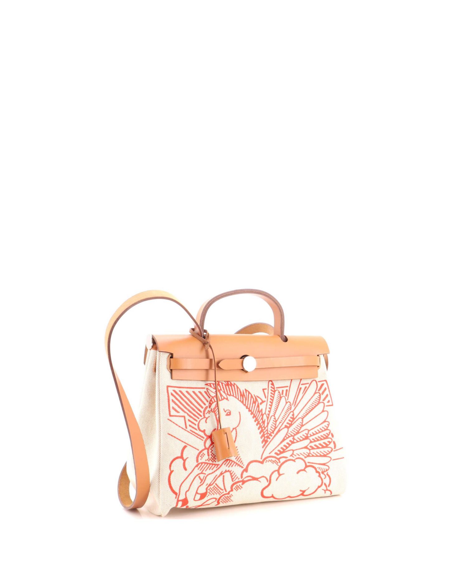 Pre-Owned Hermes 31 Herbag Zip Pegase Pop Toile and Leather