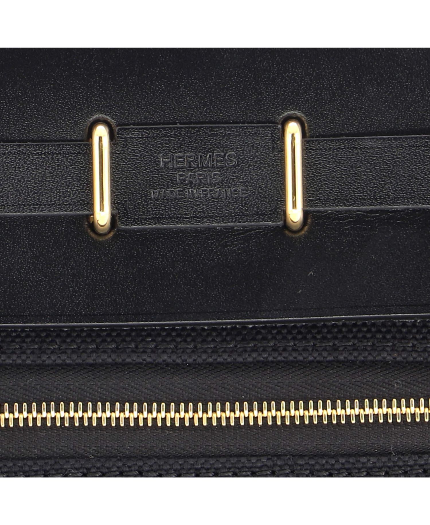 Pre-Owned Hermes 20 Herbag Zip Toile and Leather