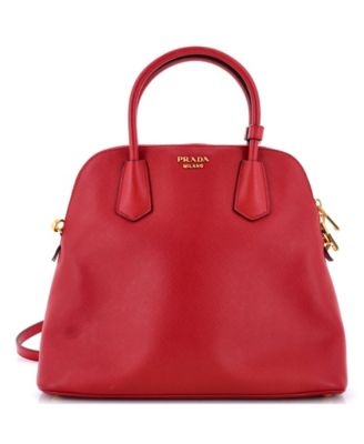 Large Convertible Dome Satchel Saffiano Leather