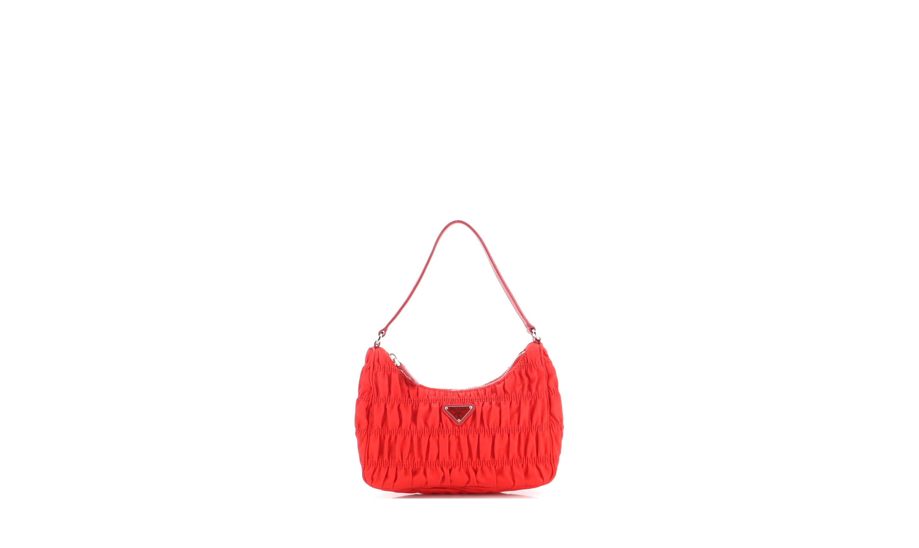 Pre-Owned Prada Mini Hobo Tessuto Gaufre with Saffiano