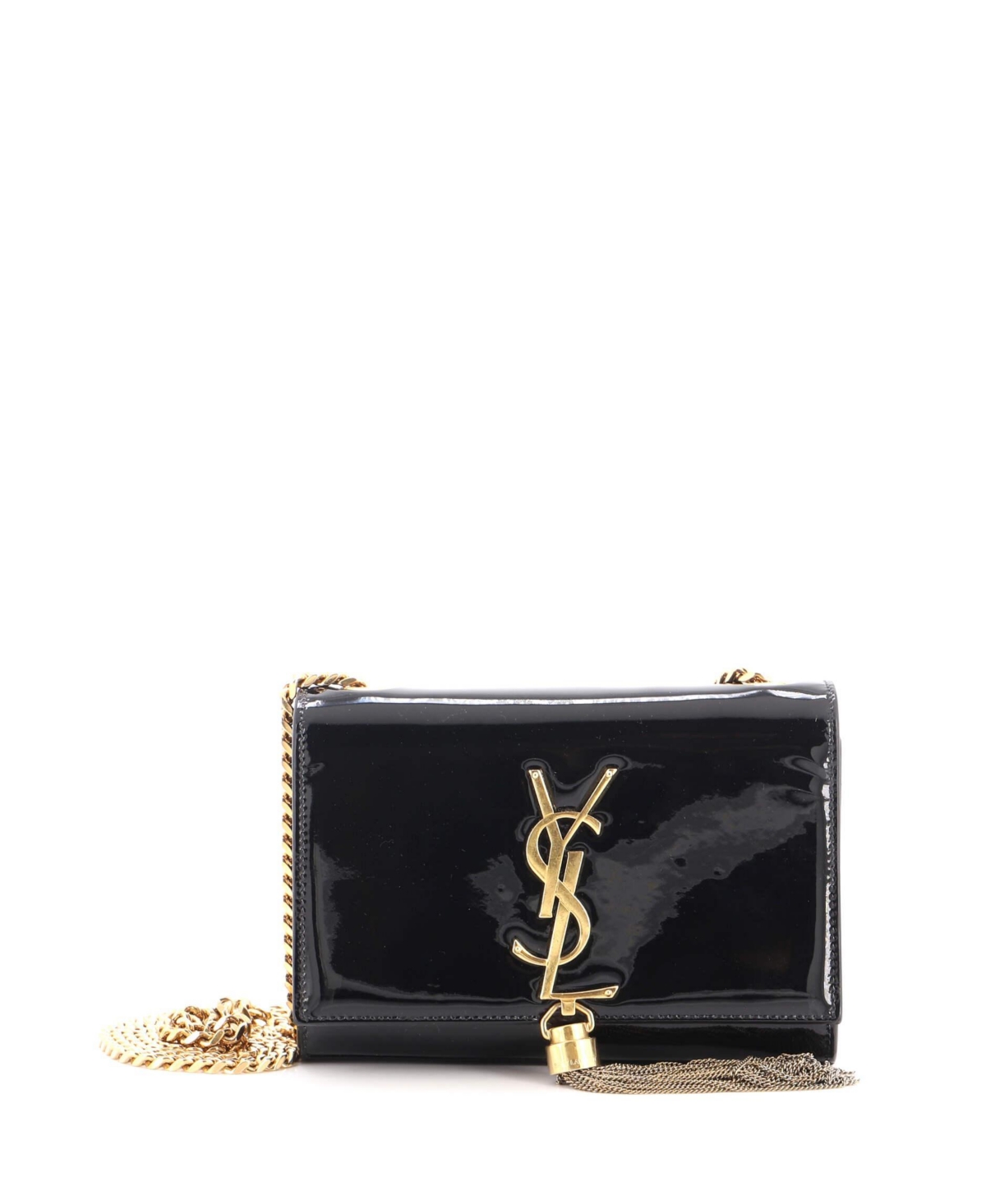 Pre-Owned Saint Laurent Small Classic Monogram Tassel Crossbody Bag Patent