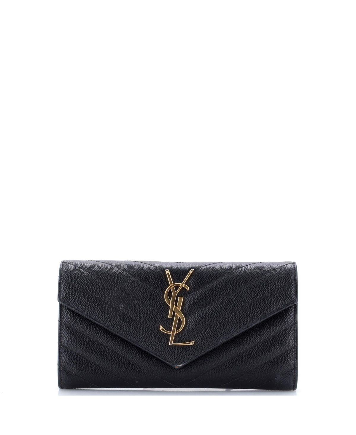 Pre-Owned Saint Laurent Classic Monogram Large Matelasse Chevron Crossbody Wallet