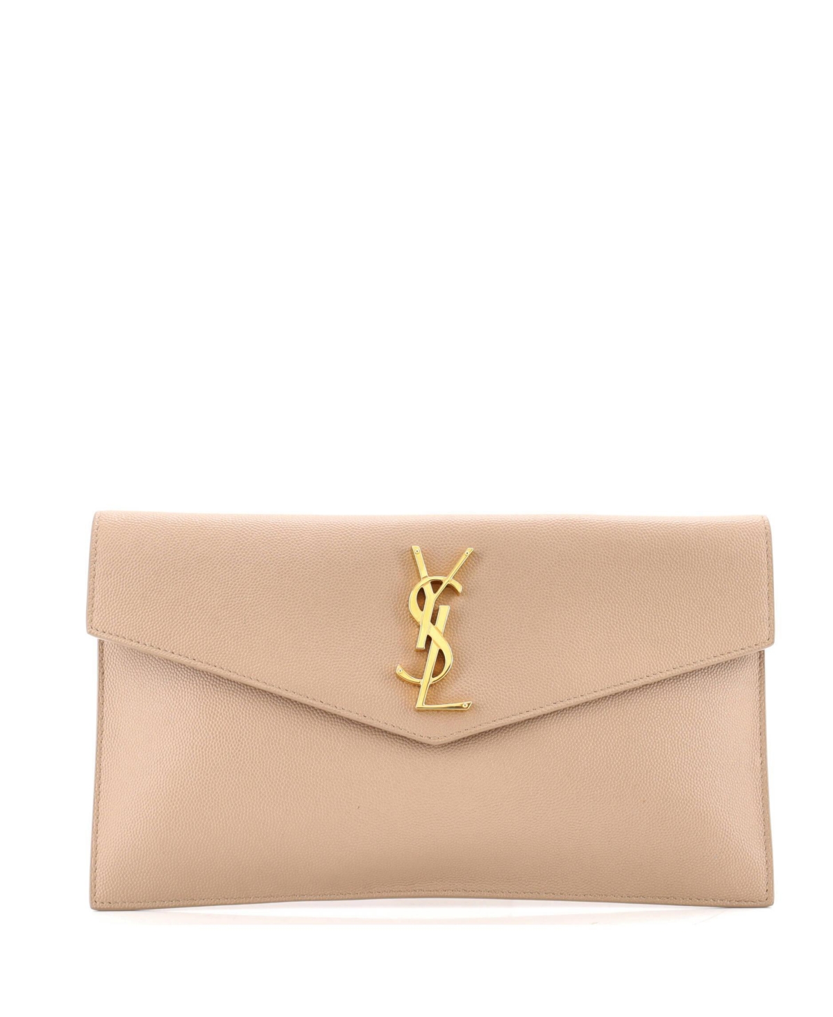Pre-Owned Saint Laurent Classic Monogram Envelope Clutch Leather