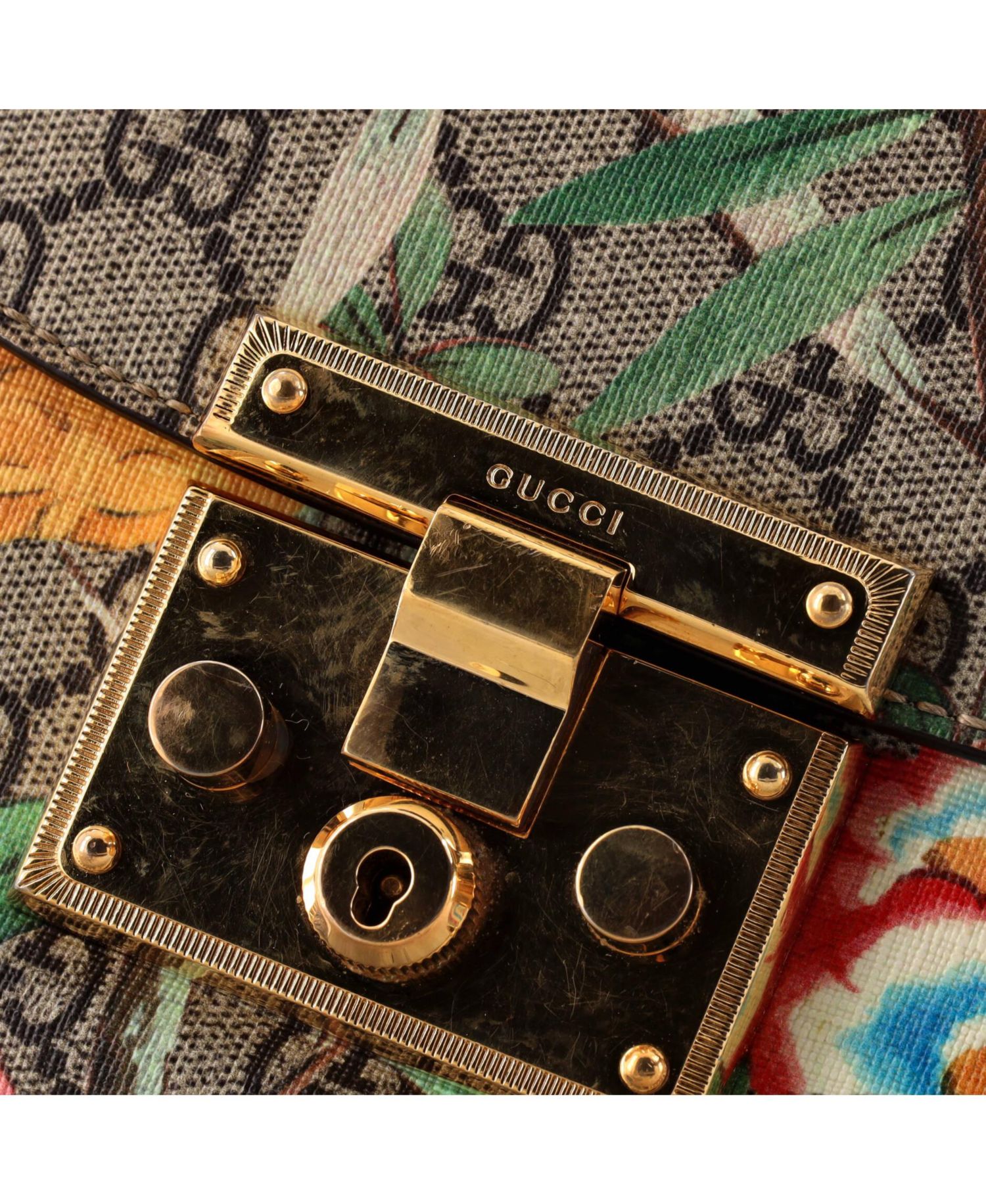 Medium Padlock Saddle Shoulder Bag Tian Print GG Coated Canvas