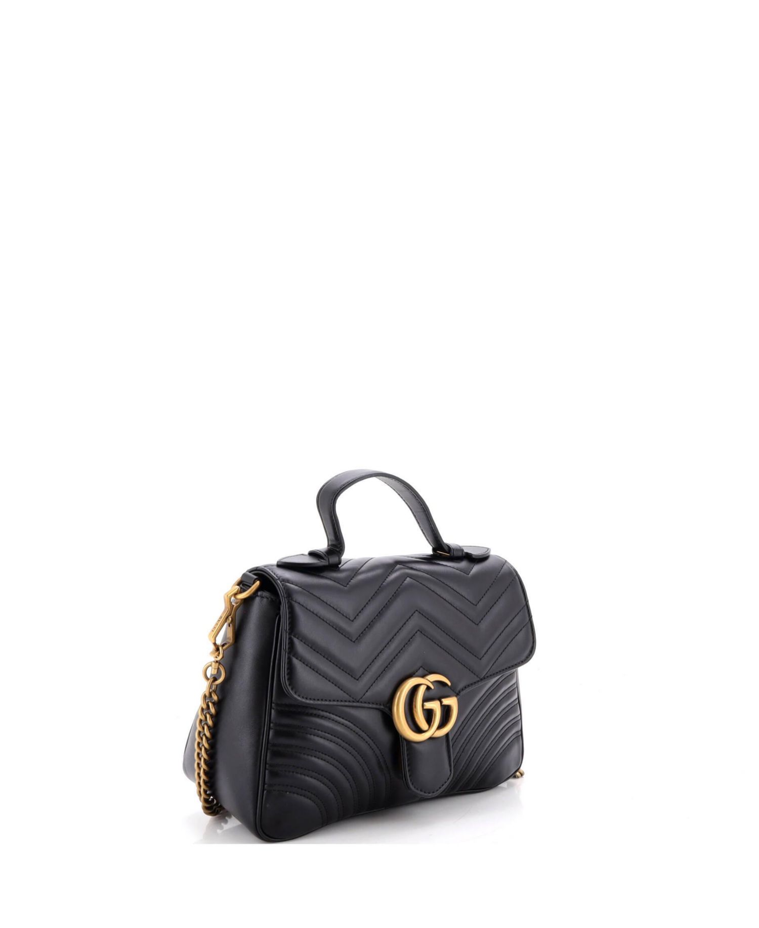 Small GG Marmont Top Handle Flap Bag Matelasse Leather