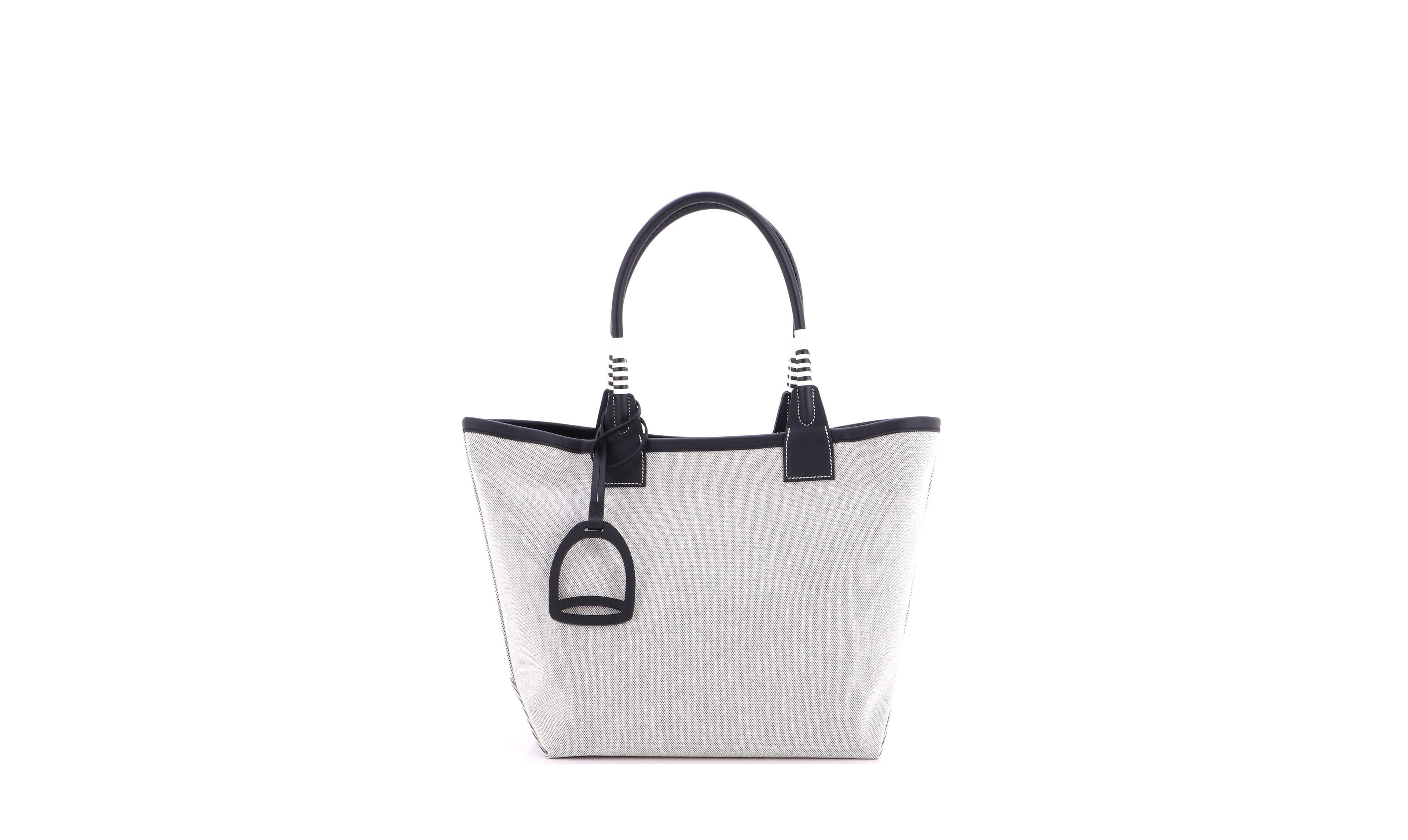 Pre-Owned Hermes 28 Sac Steeple Tote Toile with Leather