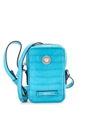 Micro Medusa Biggie Pouch Crossbody Bag Embossed Leather