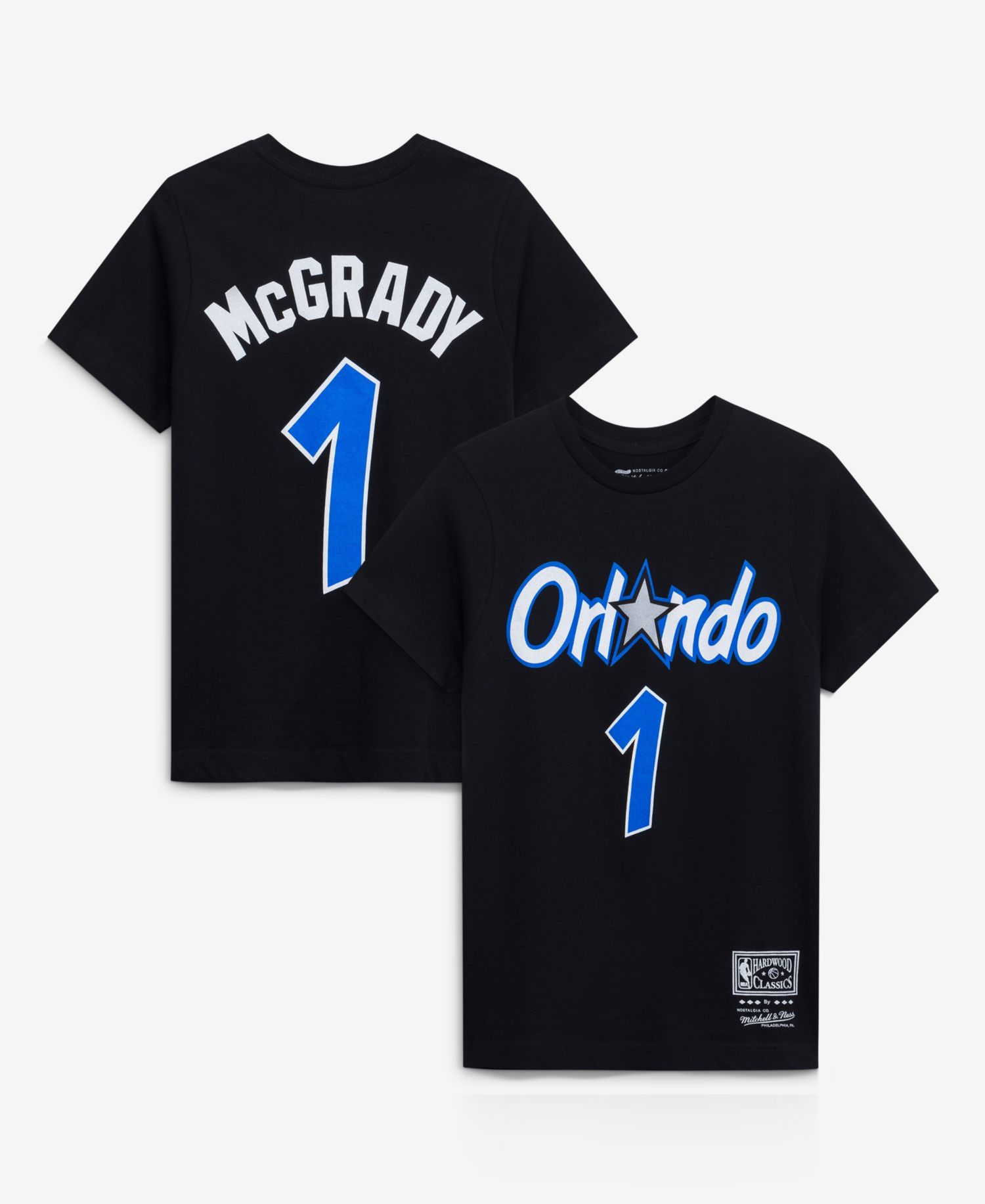 Big Boys and Girls Tracy McGrady Black Orlando Magic Hardwood Classics Name & Number T-Shirt