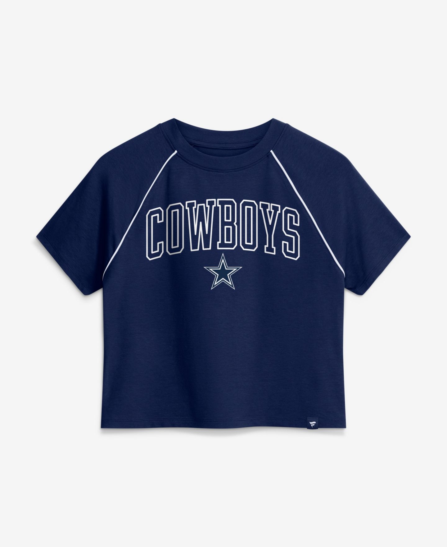 Женский топ Fanatics Navy Dallas Cowboys Offensive Scheme Raglan Tri-Blend Cropped — фото 1