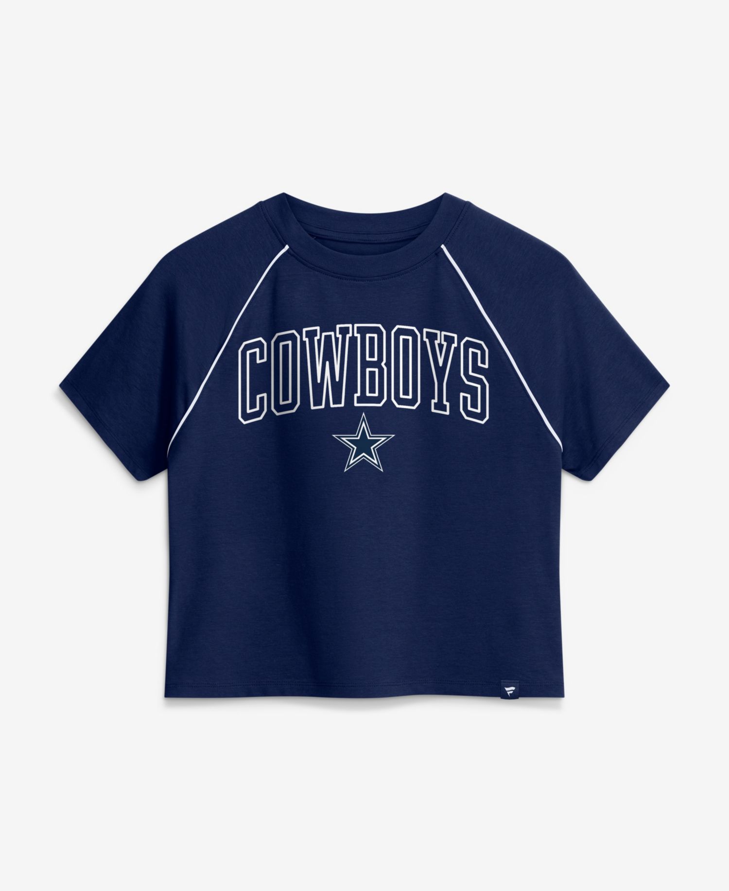 Women's Navy Dallas Cowboys Offensive Scheme Raglan Tri-Blend Cropped Top