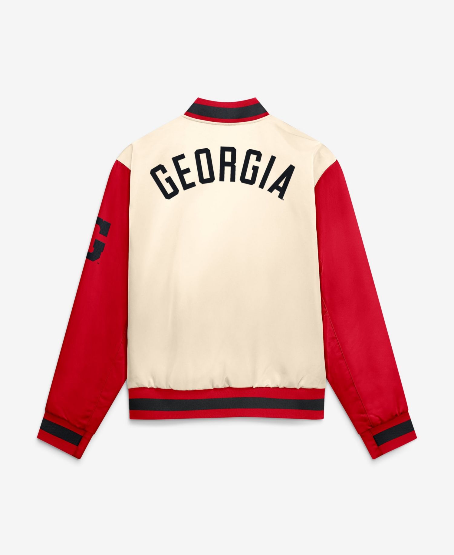 Men's Natural/Red Georgia Bulldogs Legacy Full-Snap Bomber Jacket