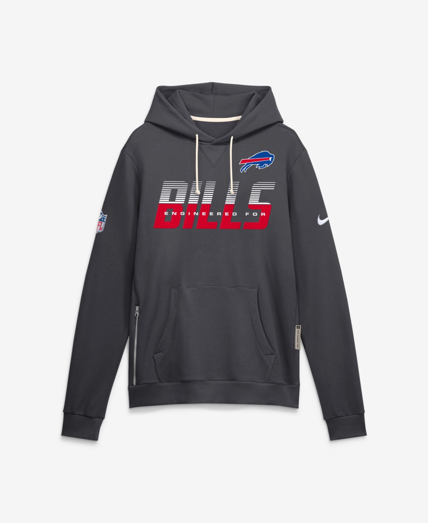 Мужское худи Nike Charcoal Buffalo Bills Sideline Standard Issue Top Prospect Dri-FIT — фото 1