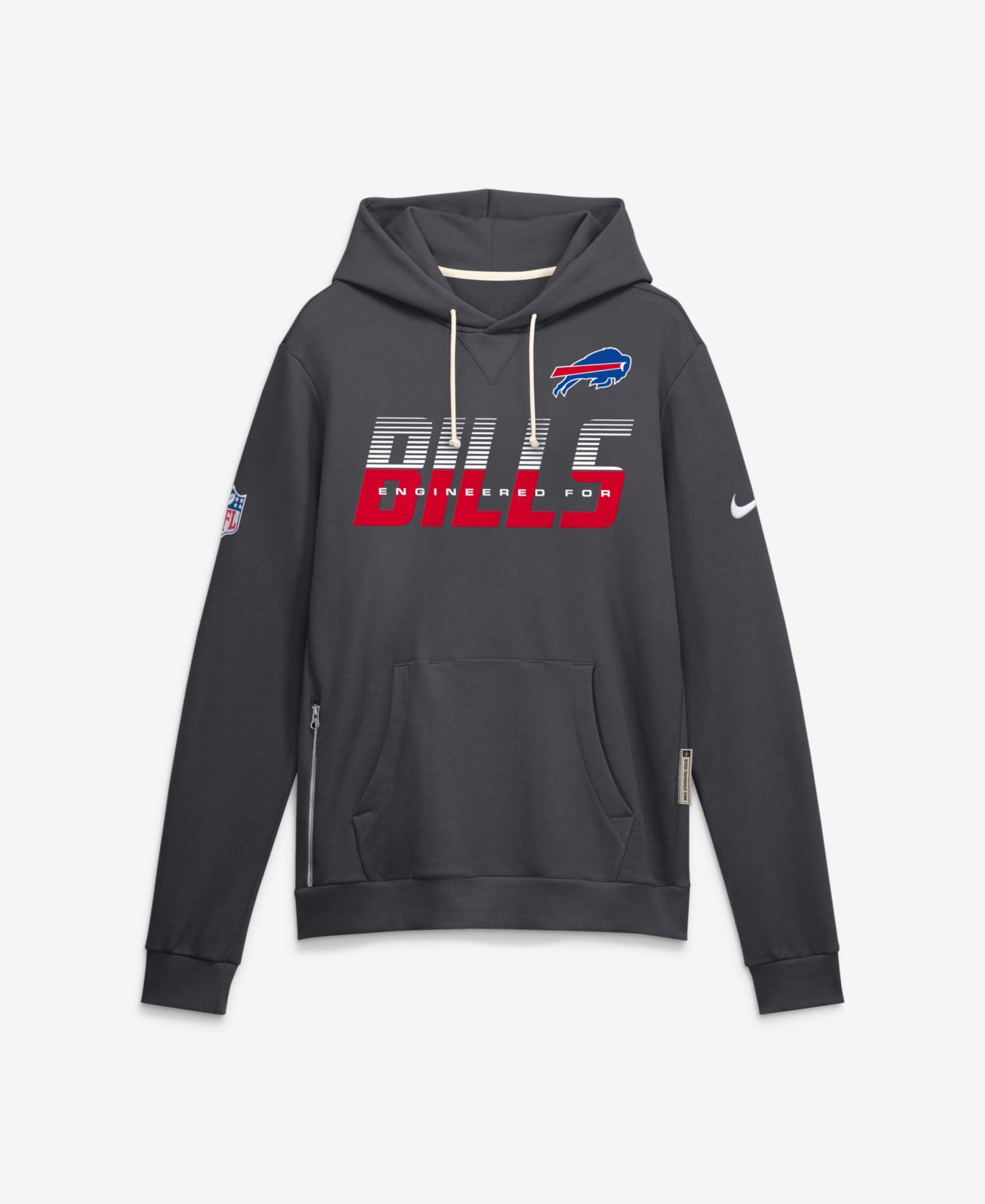 Men's Charcoal Buffalo Bills Sideline Standard Issue Top Prospect Dri-FIT Hoodie