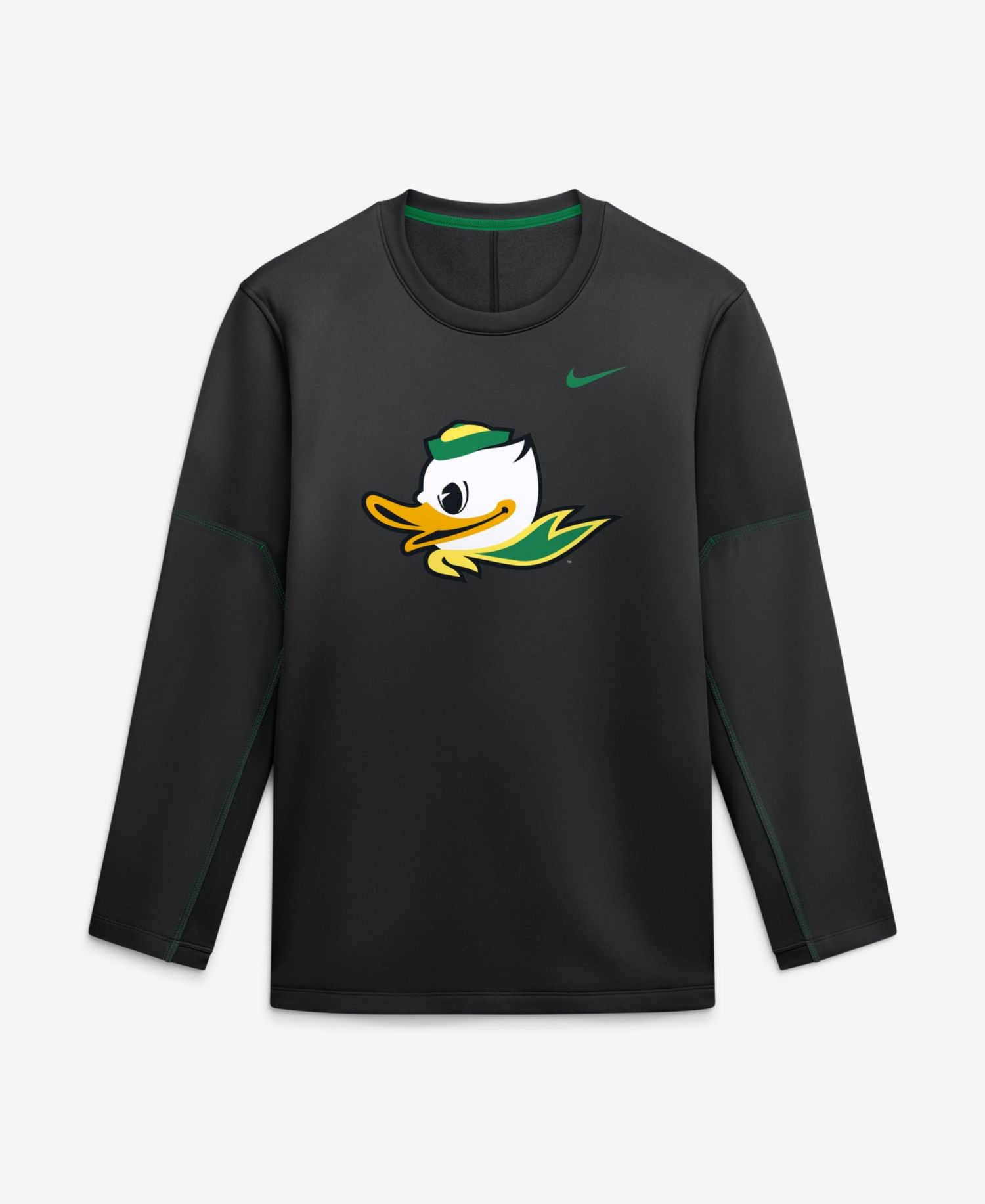 Men's Black Oregon Ducks 2026 Sideline Coaches Therma-FIT Long Sleeve Top