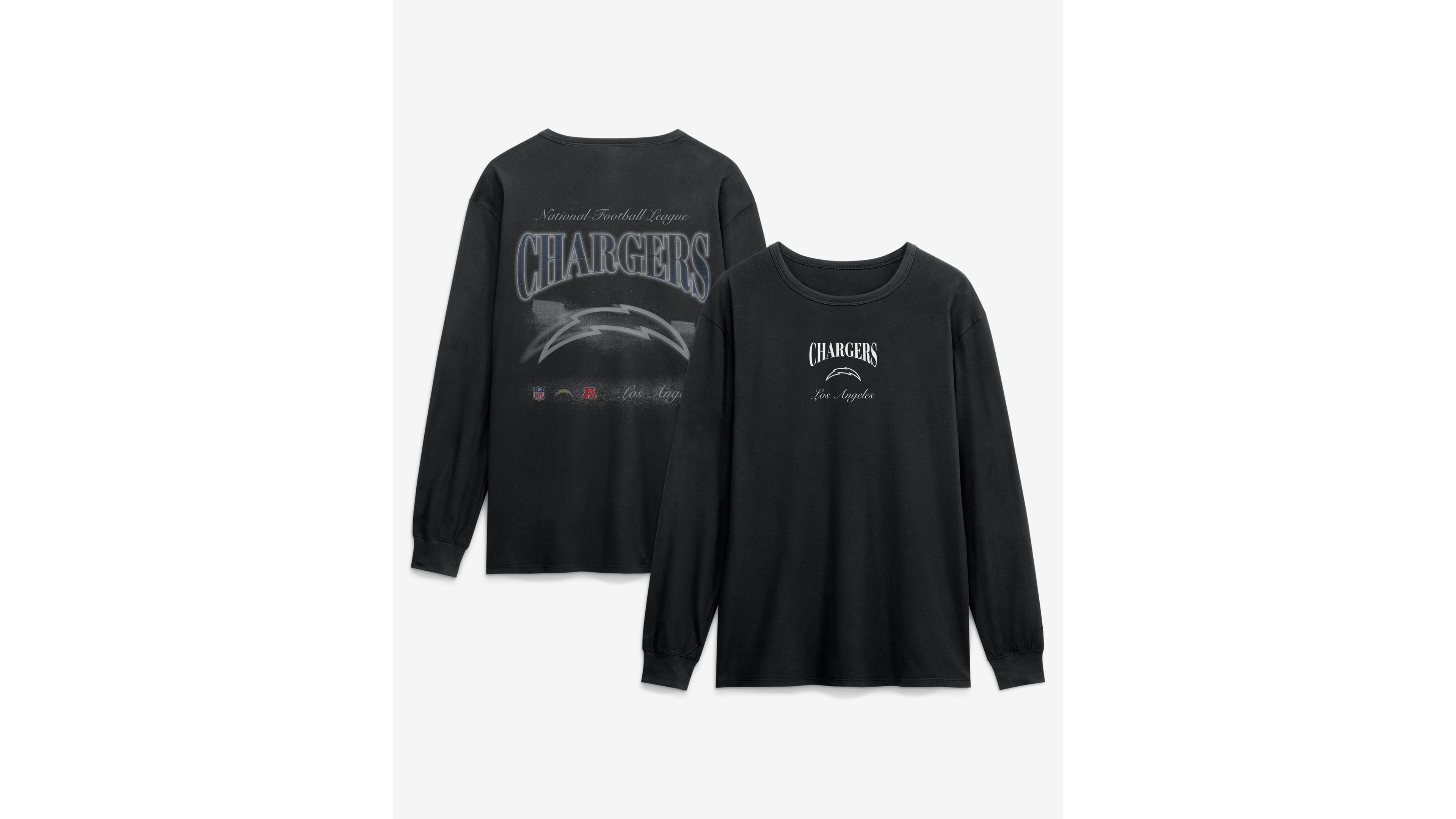 Fanatics Men's Los Angeles Chargers Midnight Falls Long-Sleeve Crewneck T-Shirt