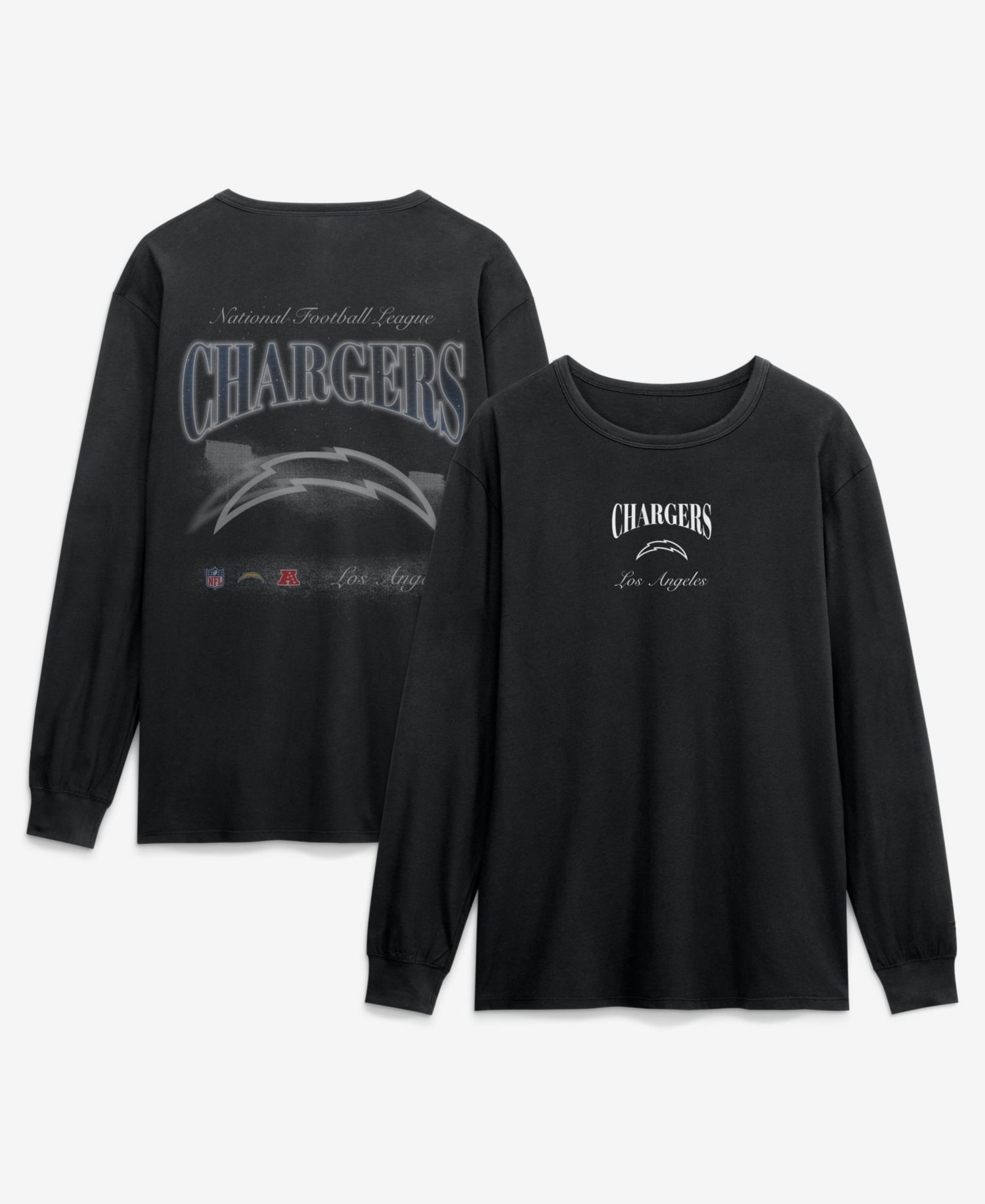 Men's Black Los Angeles Chargers Midnight Falls Long Sleeve T-Shirt