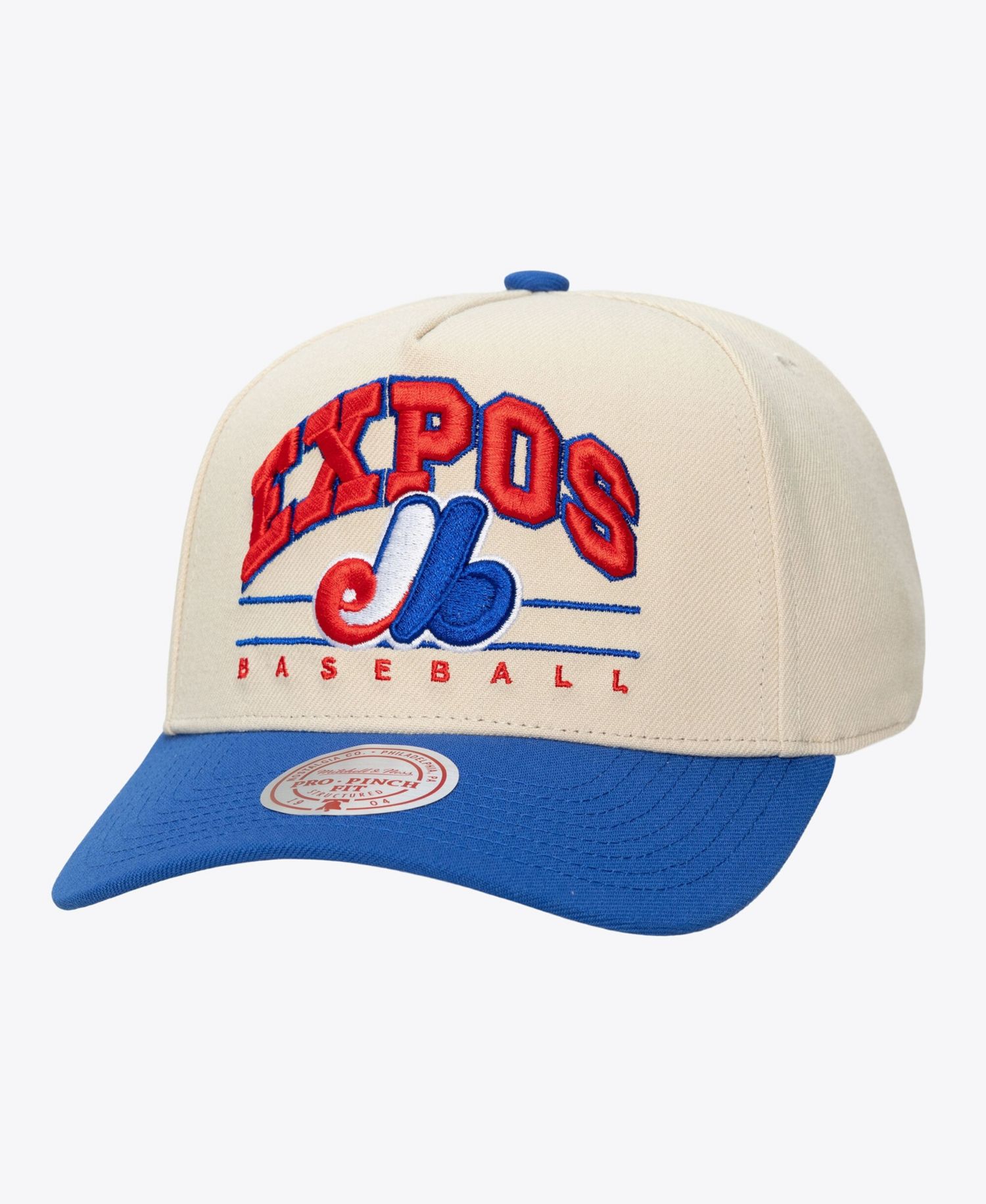 Men's and Women's Cream Montreal Expos Retro Arch Pro Pinch Adjustable Hat