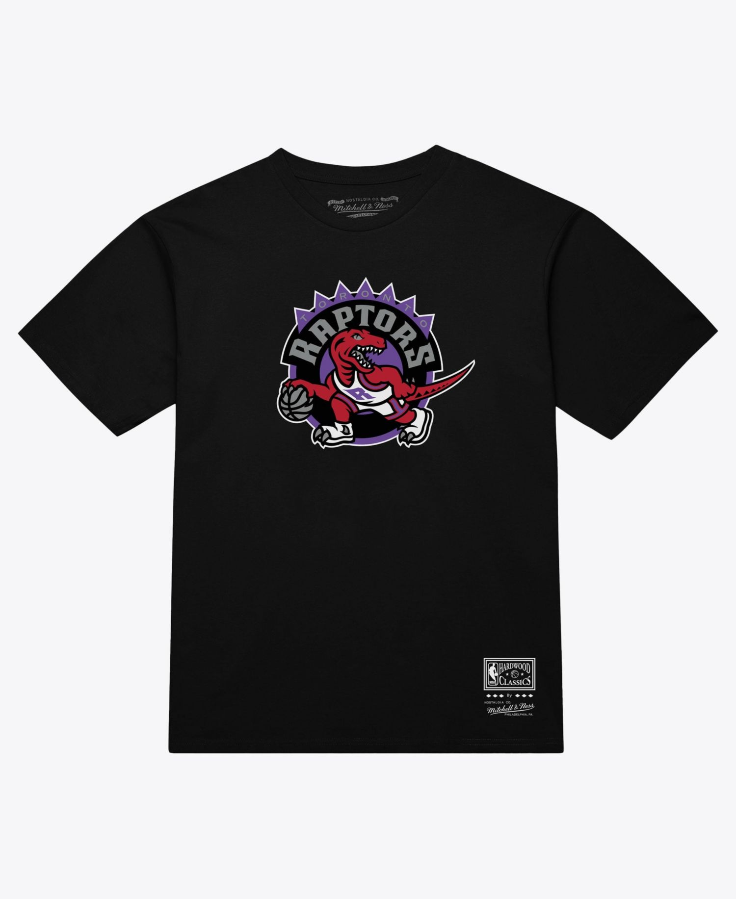 Men's and Women's Black Toronto Raptors Hardwood Classics Arch T-Shirt