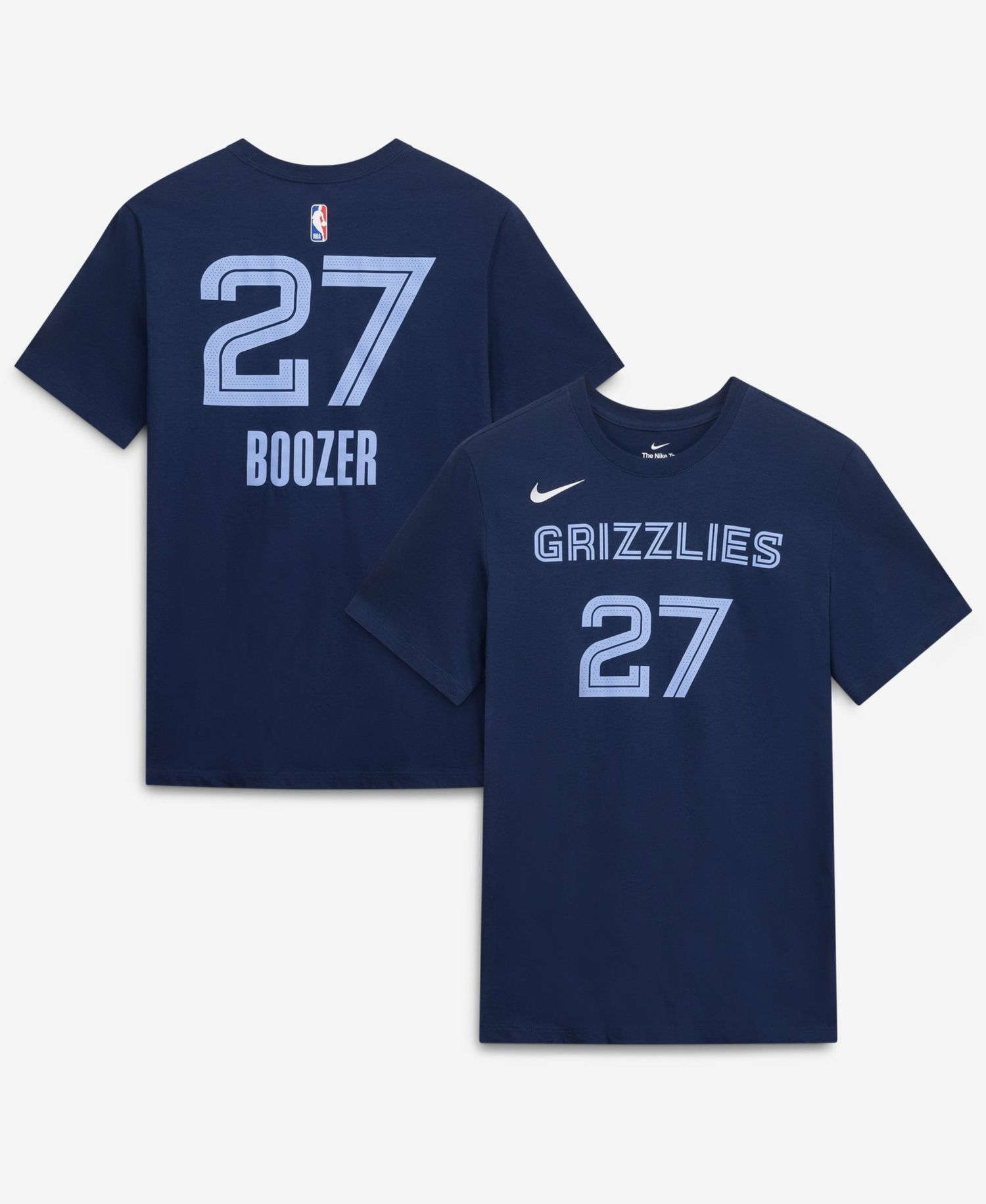 Men's and Women's Cameron Boozer Navy Memphis Grizzlies Icon Edition Name & Number T-Shirt