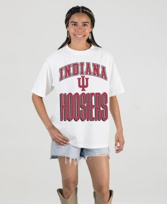 Women's Cream Indiana Hoosiers Oversized Fierce Focus T-Shirt