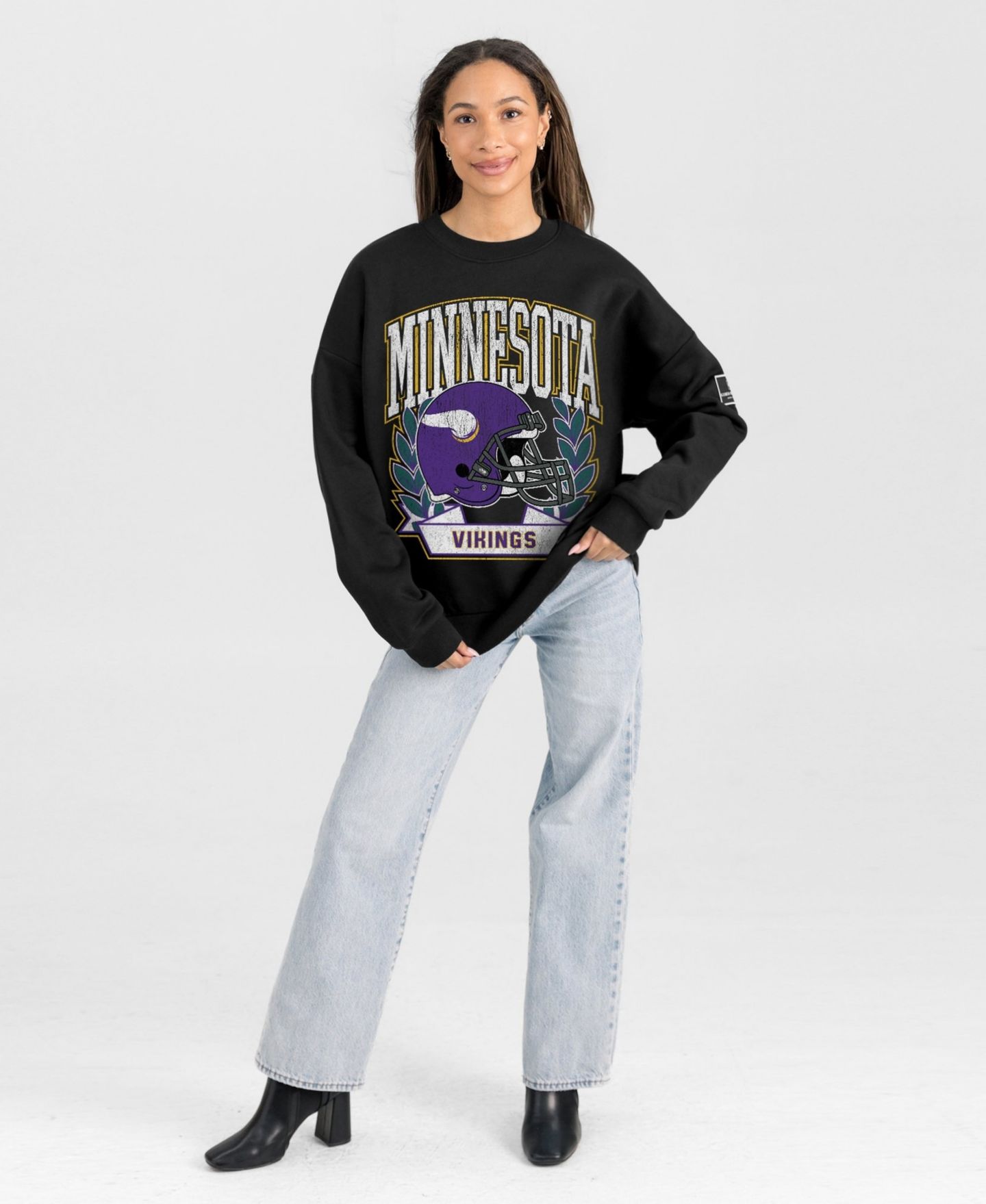 Женская толстовка Gameday Couture Black Minnesota Vikings Oversized Victory Lane Black Label Premium Fleece — фото 4