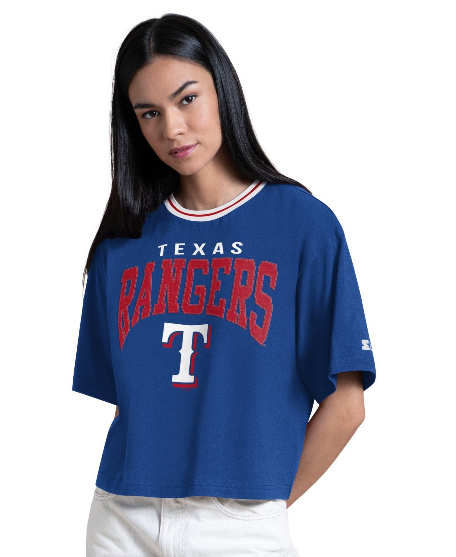 Women's Royal Texas Rangers Ace Cropped T-Shirt