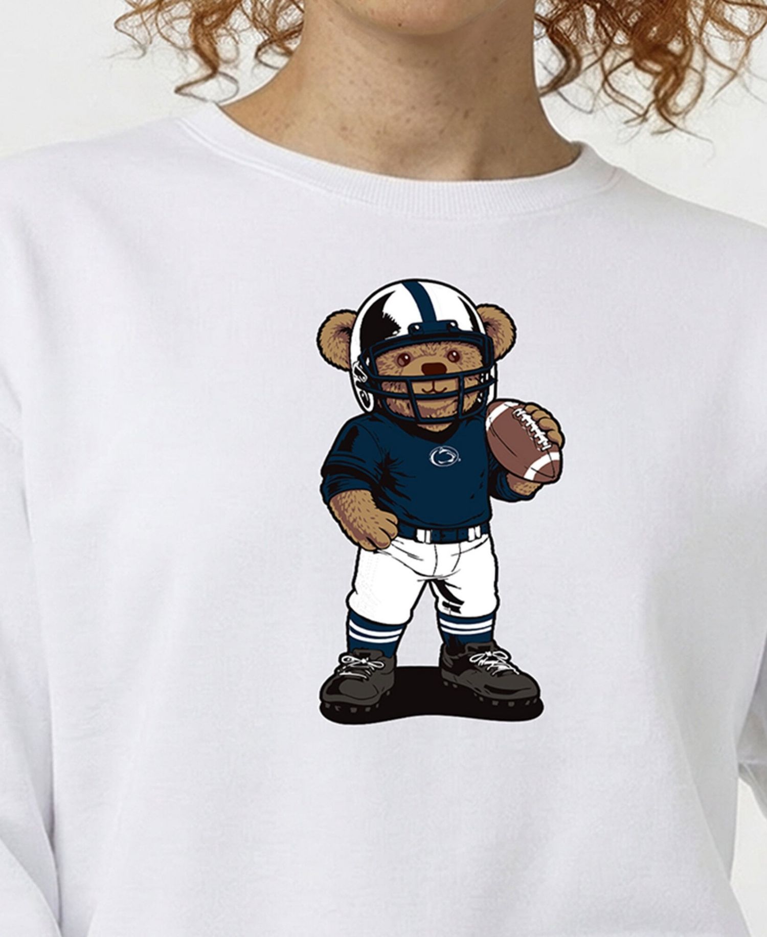 Women's White Penn State Nittany Lions Teddy Bear Sweatshirt