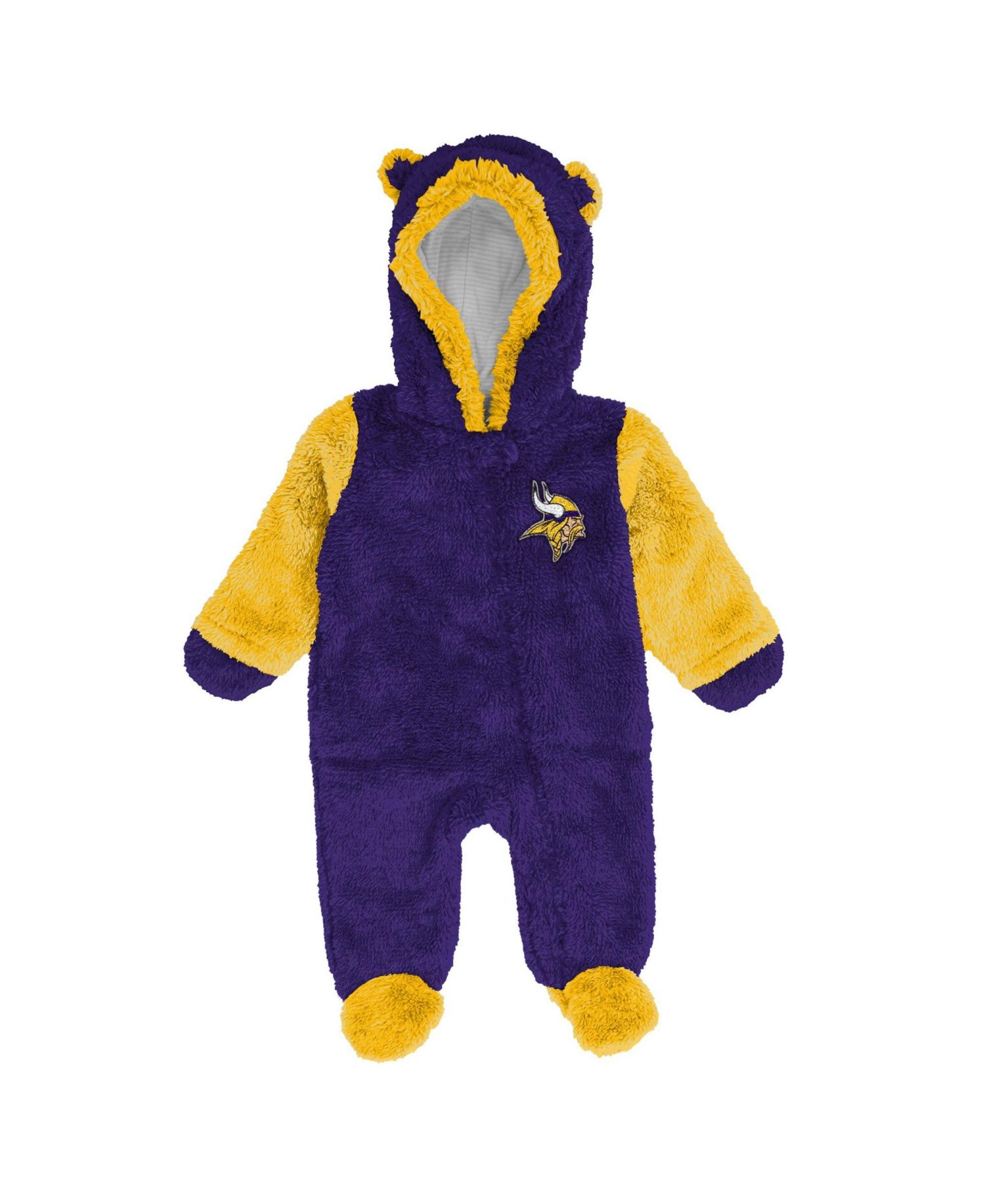 Baby Boys and Girls Purple Minnesota Vikings Teddy Fleece Bunting Full-Zip Sleeper