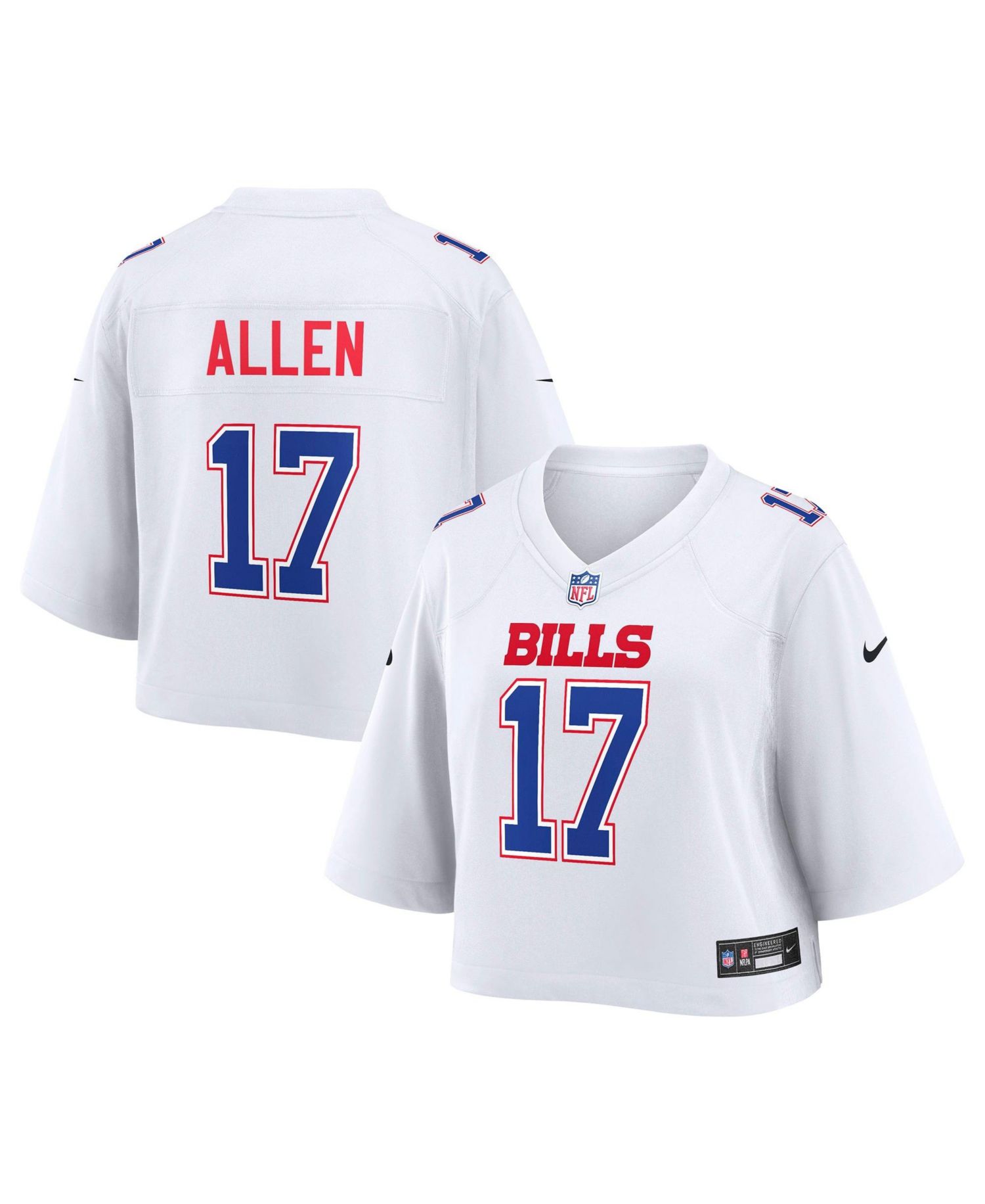 Women's Josh Allen White Buffalo Bills Cropped Fashion Game Jersey