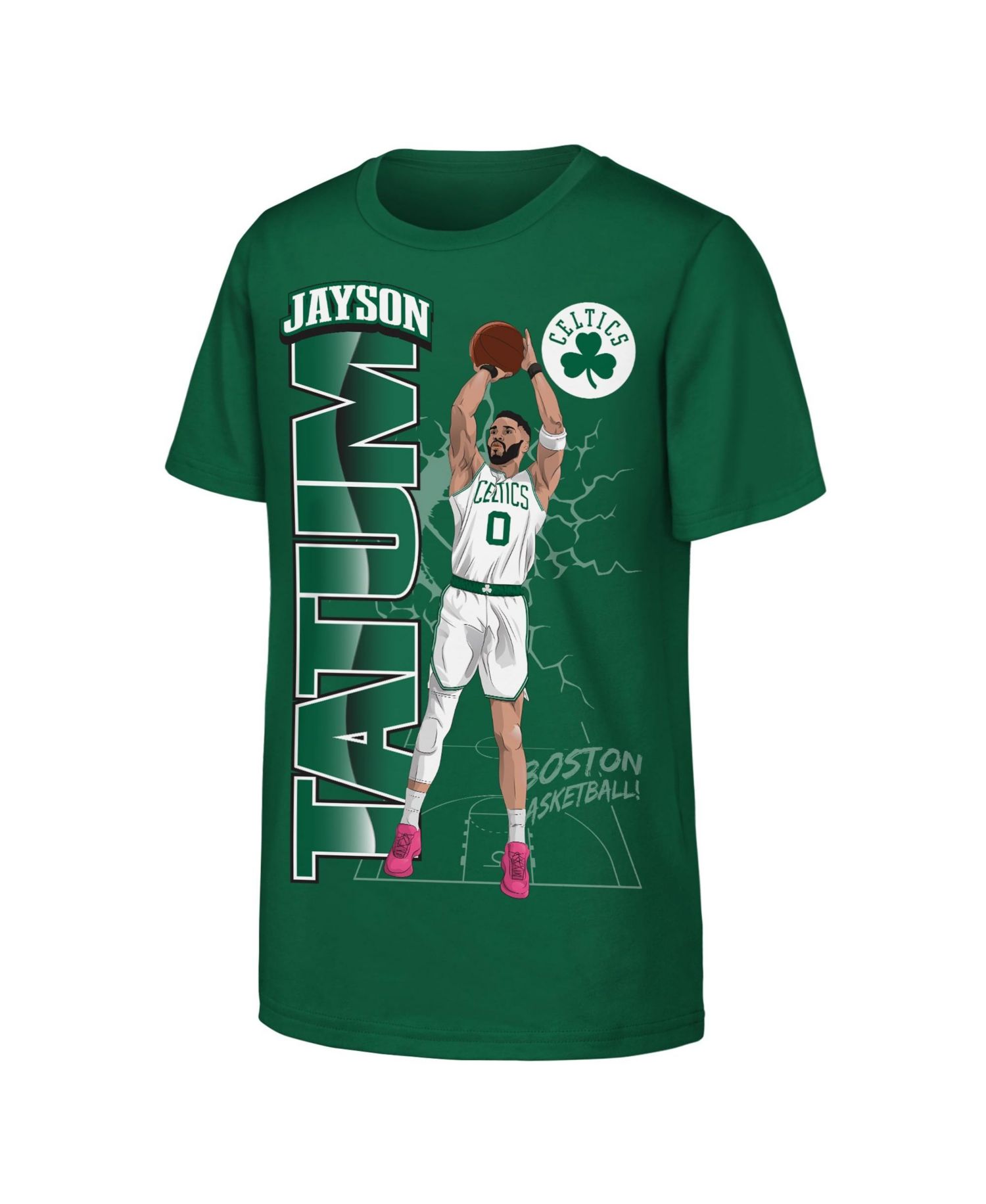 Big Boys and Girls Jayson Tatum Green Boston Celtics Height T-Shirt