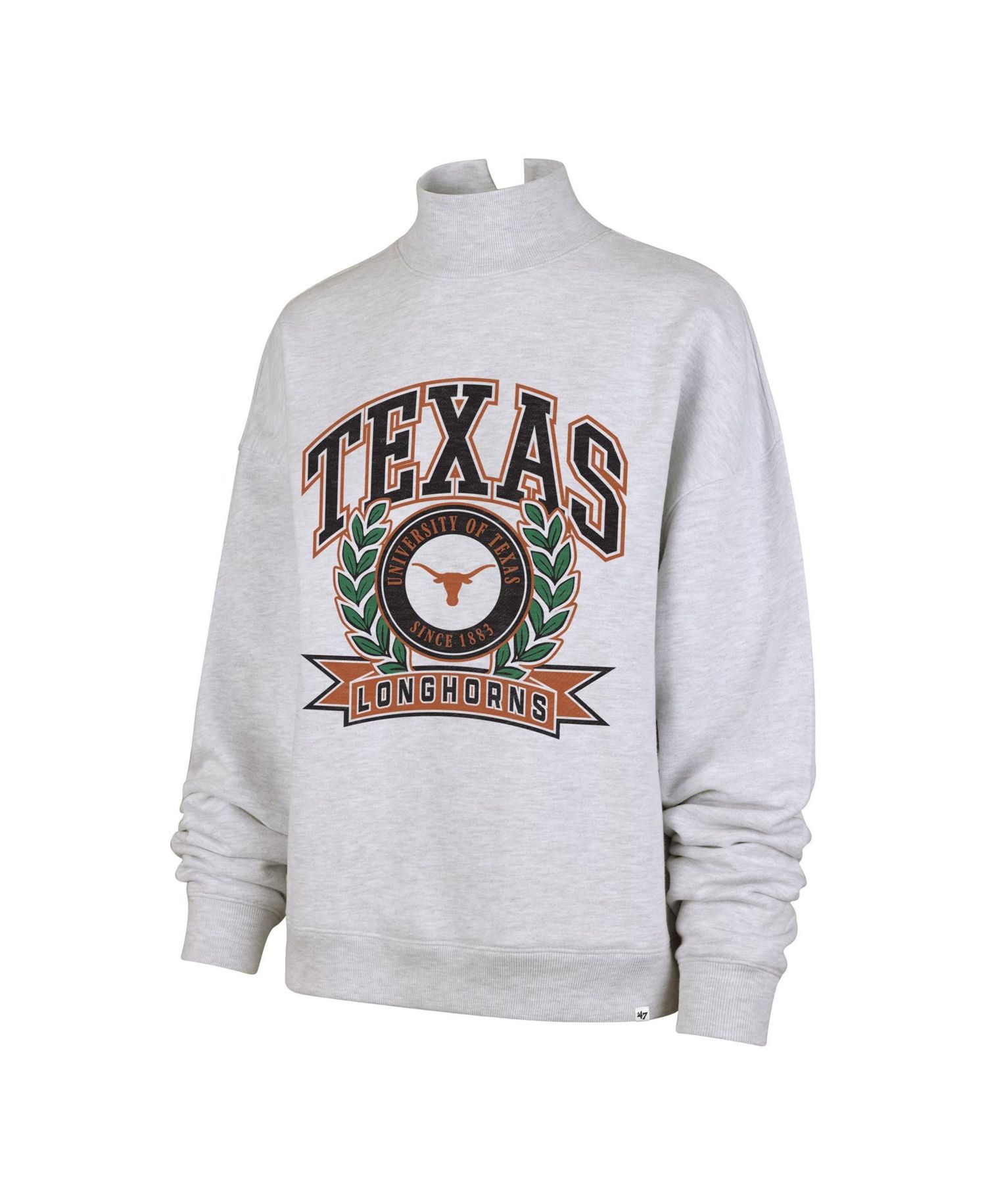 Women's Gray Texas Longhorns Laurel Arch Mock Neck Sweatshirt