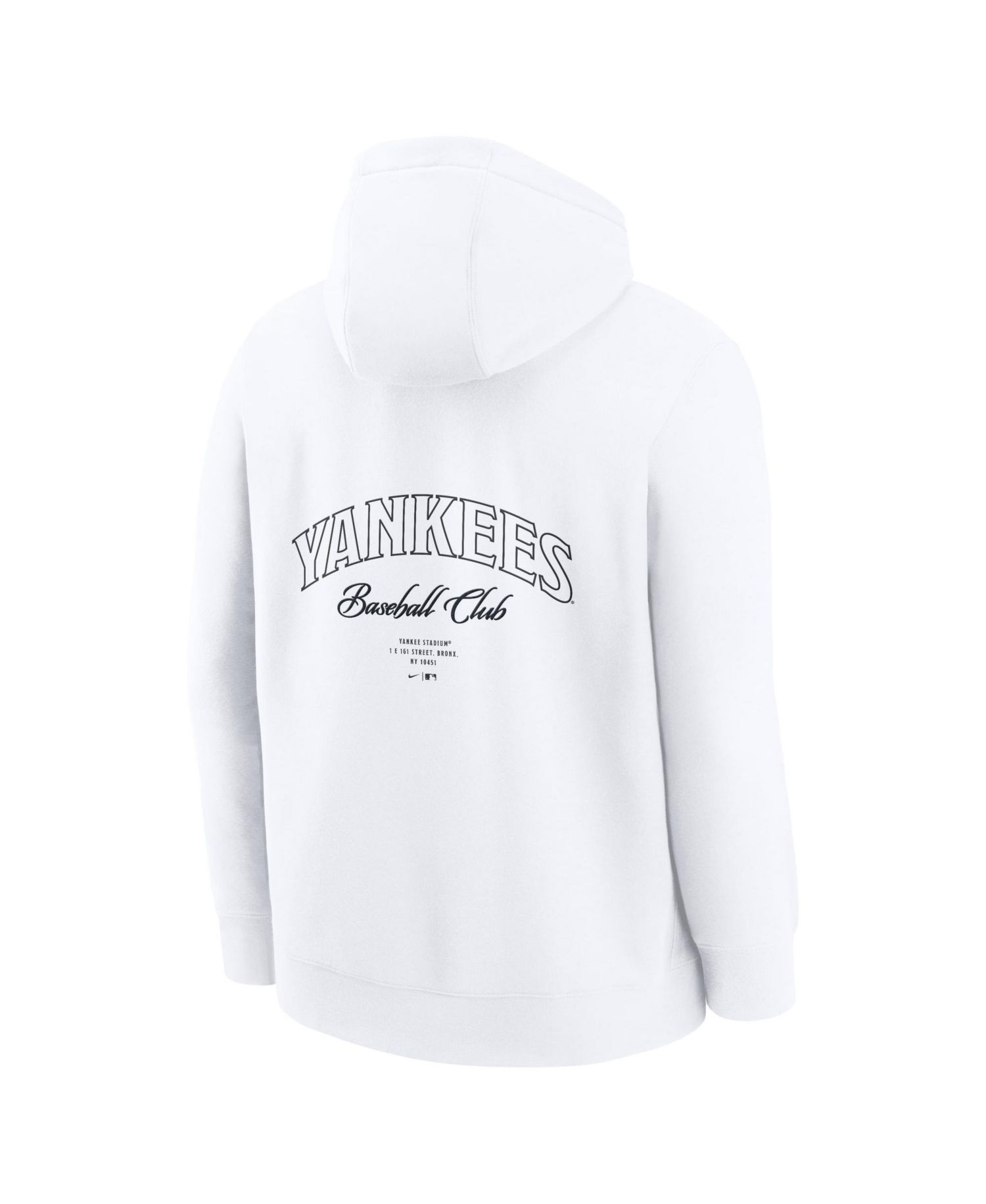 Men's White New York Yankees Minimal Club Fleece Hoodie