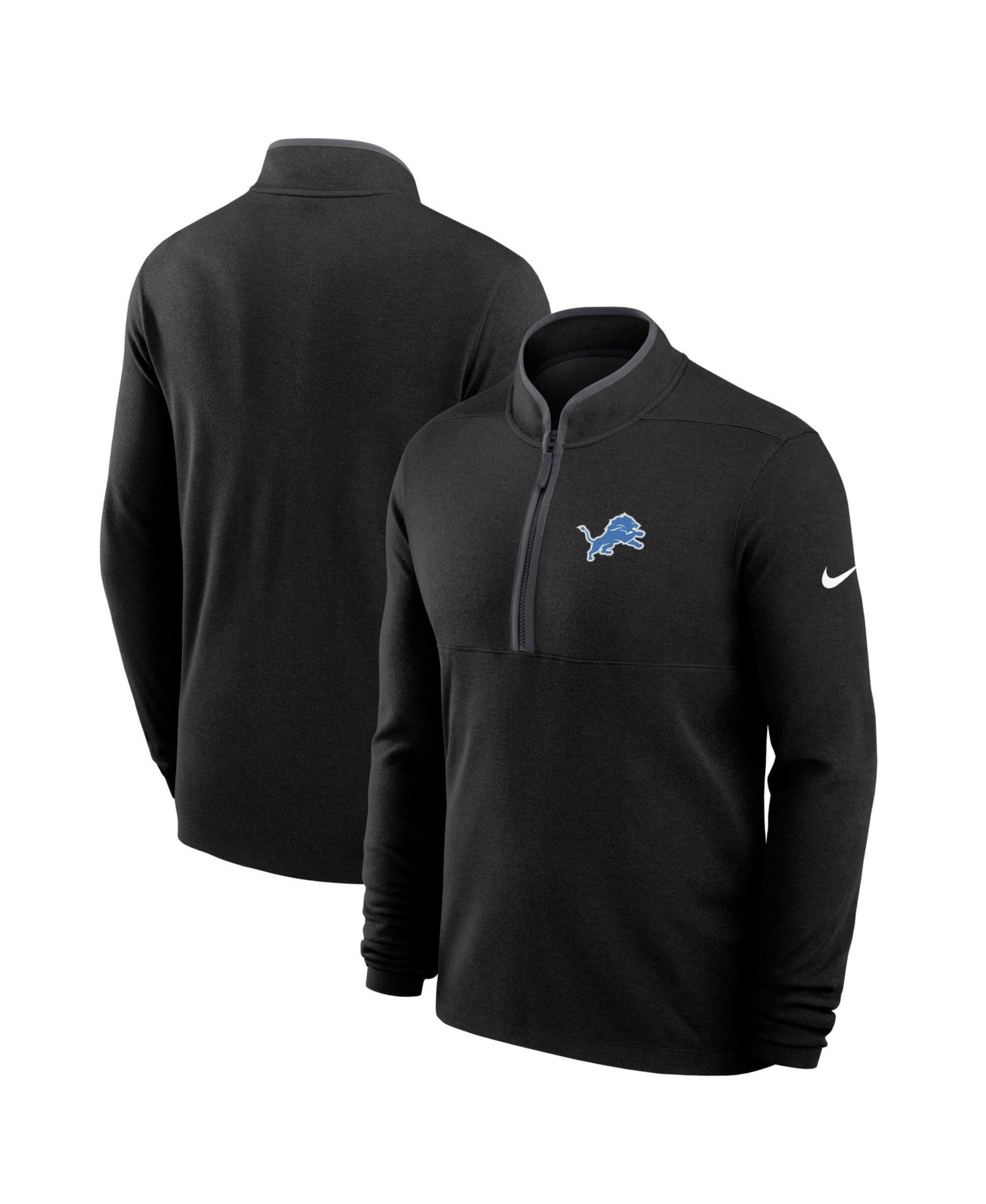 Men's Black Detroit Lions Primetime Victory Dri-FIT Half-Zip Pullover