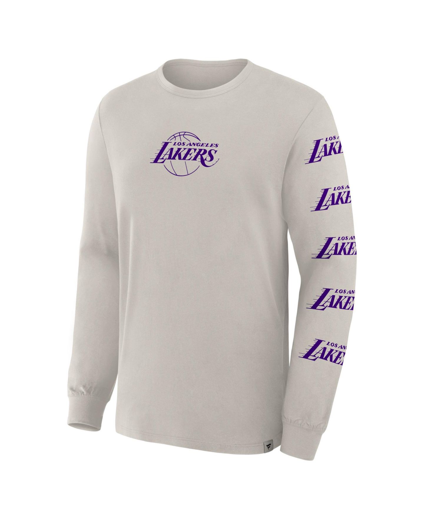 Мужская футболка Fanatics Cream Los Angeles Lakers Crossover Collection Ball Screen Action Premium Long Sleeve — фото 4