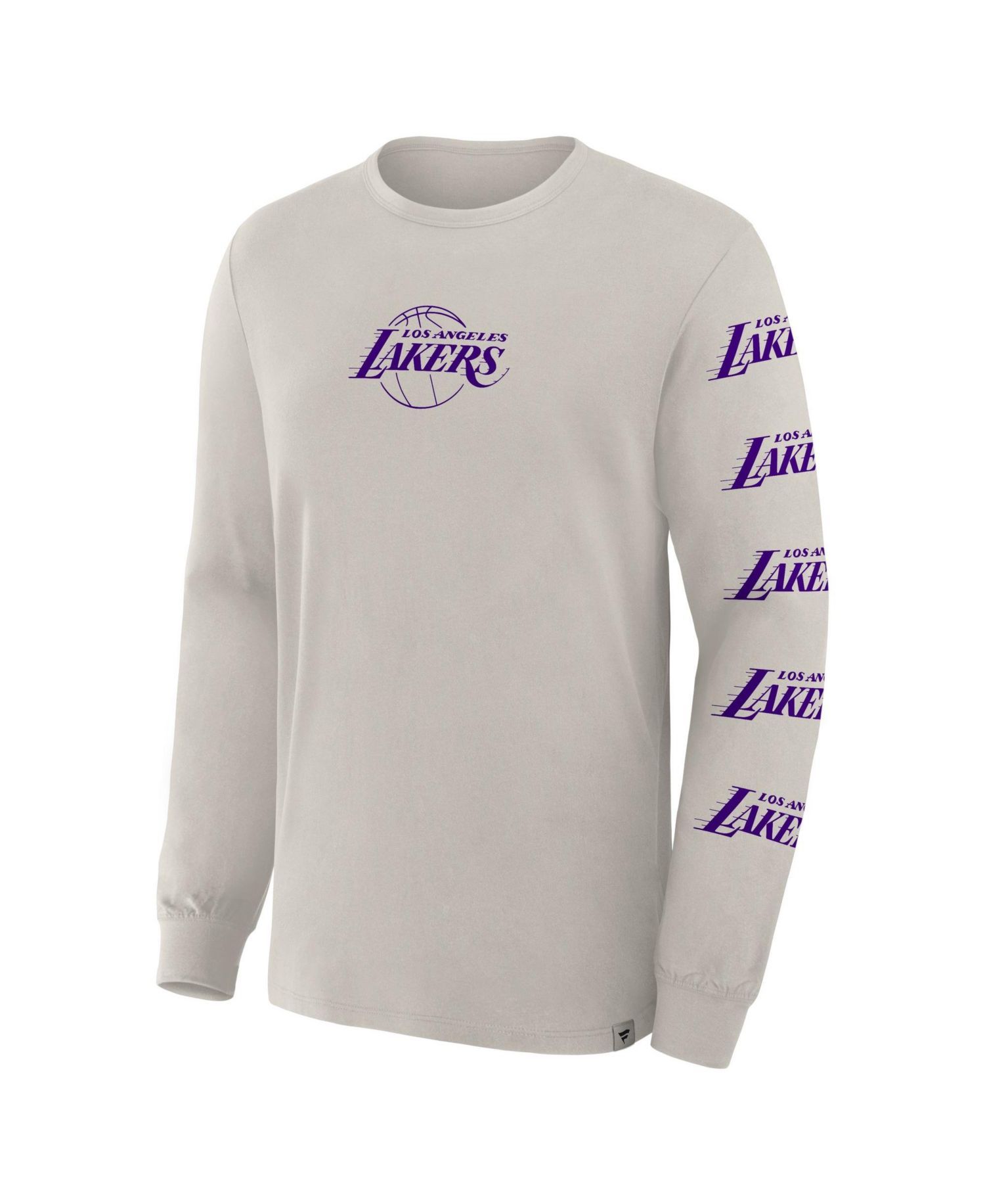 Men's Cream Los Angeles Lakers Crossover Collection Ball Screen Action Premium Long Sleeve T-Shirt