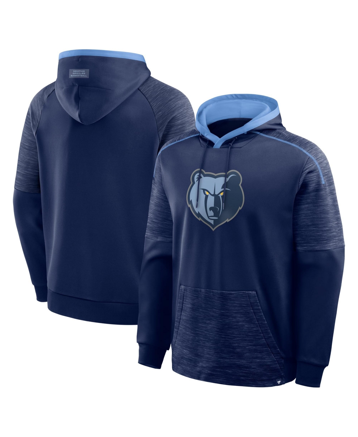 Fanatics Men's Memphis Grizzlies Pick & Roll Defender Relaxed-Fit Raglan Sleeves Pullover Hoodie - Navy, Heather Navy