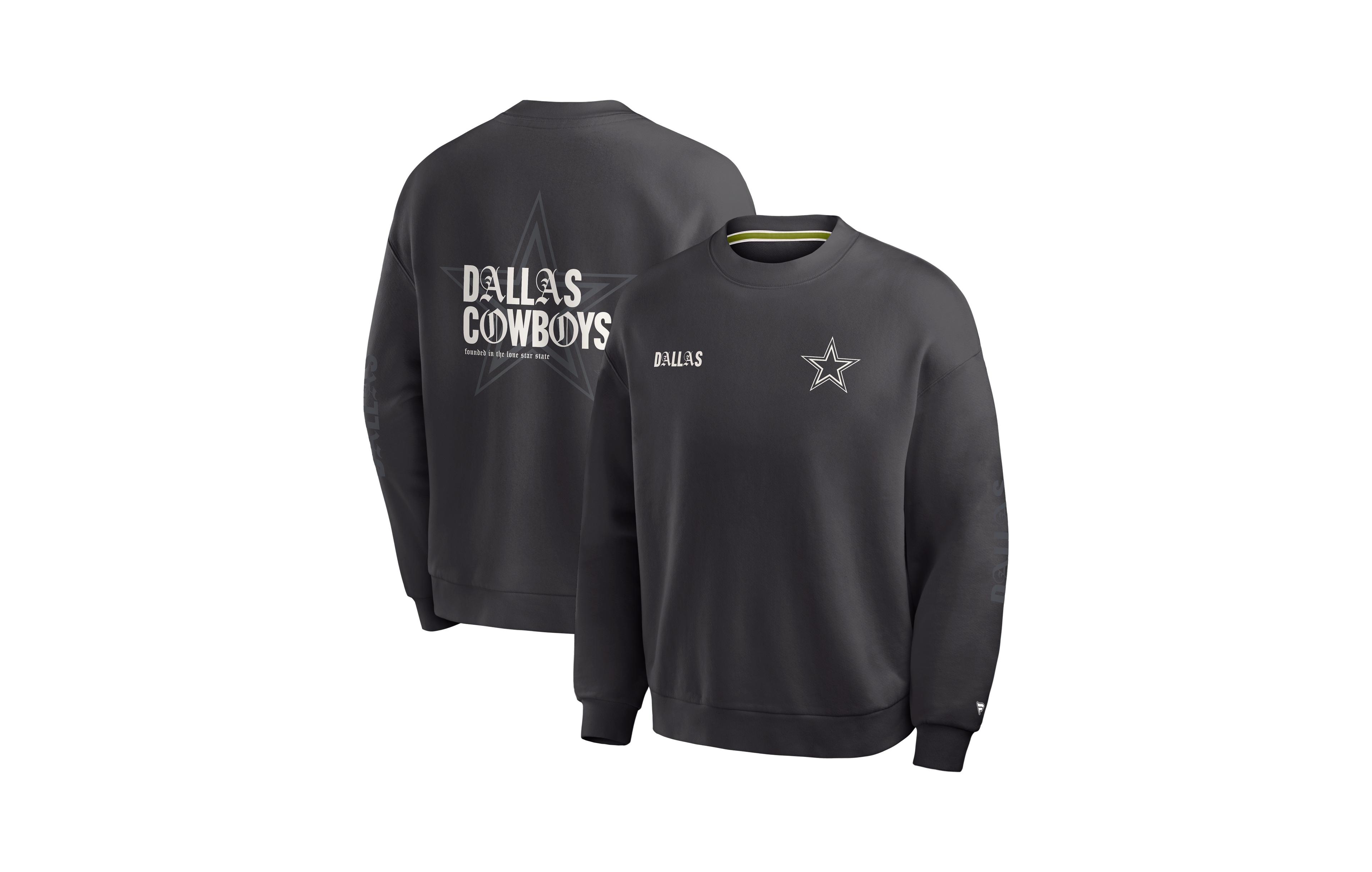 Fanatics Men's Dallas Cowboys Type Play Multi Oversized French-Terry Sweatshirt