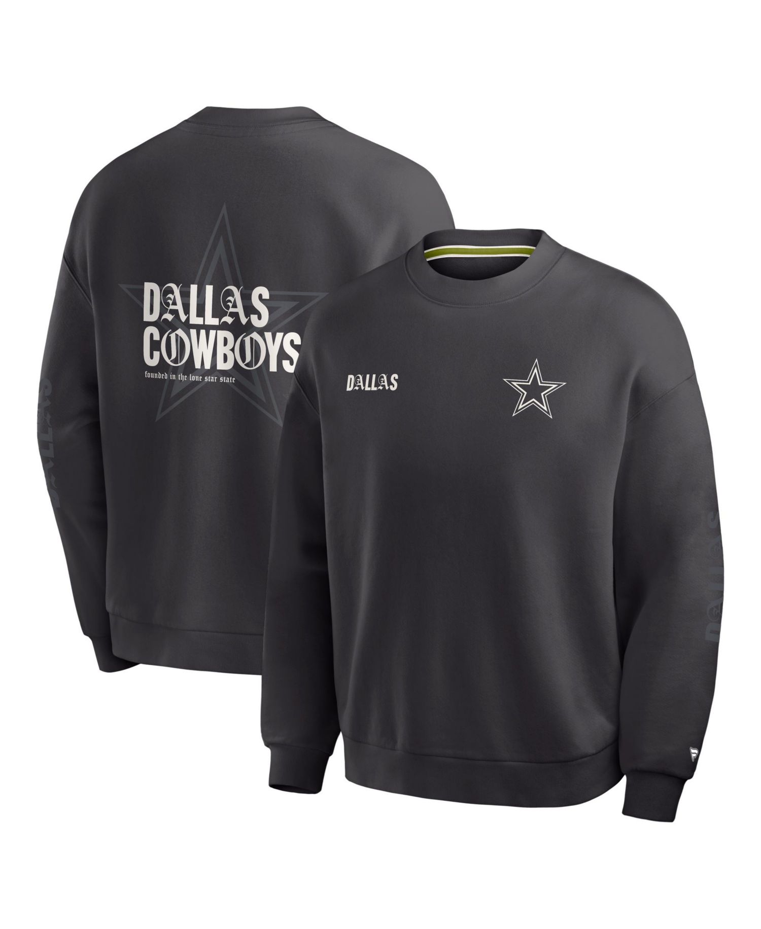 Men's Black Dallas Cowboys Oversized Type Play Multi Sweatshirt