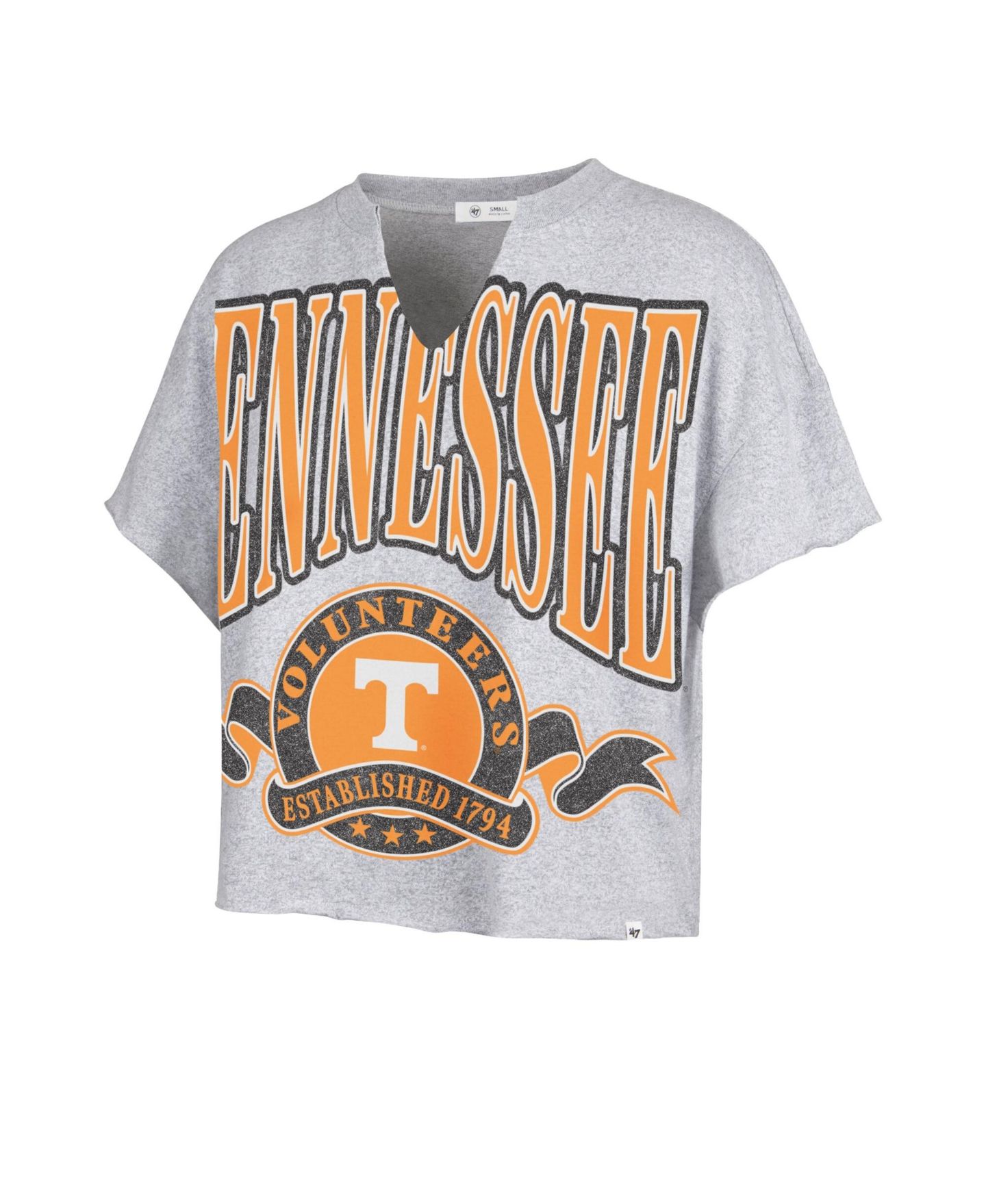 Женская футболка '47 Brand Gray Tennessee Volunteers Banners Out Oversized Notch-Neck — фото 2