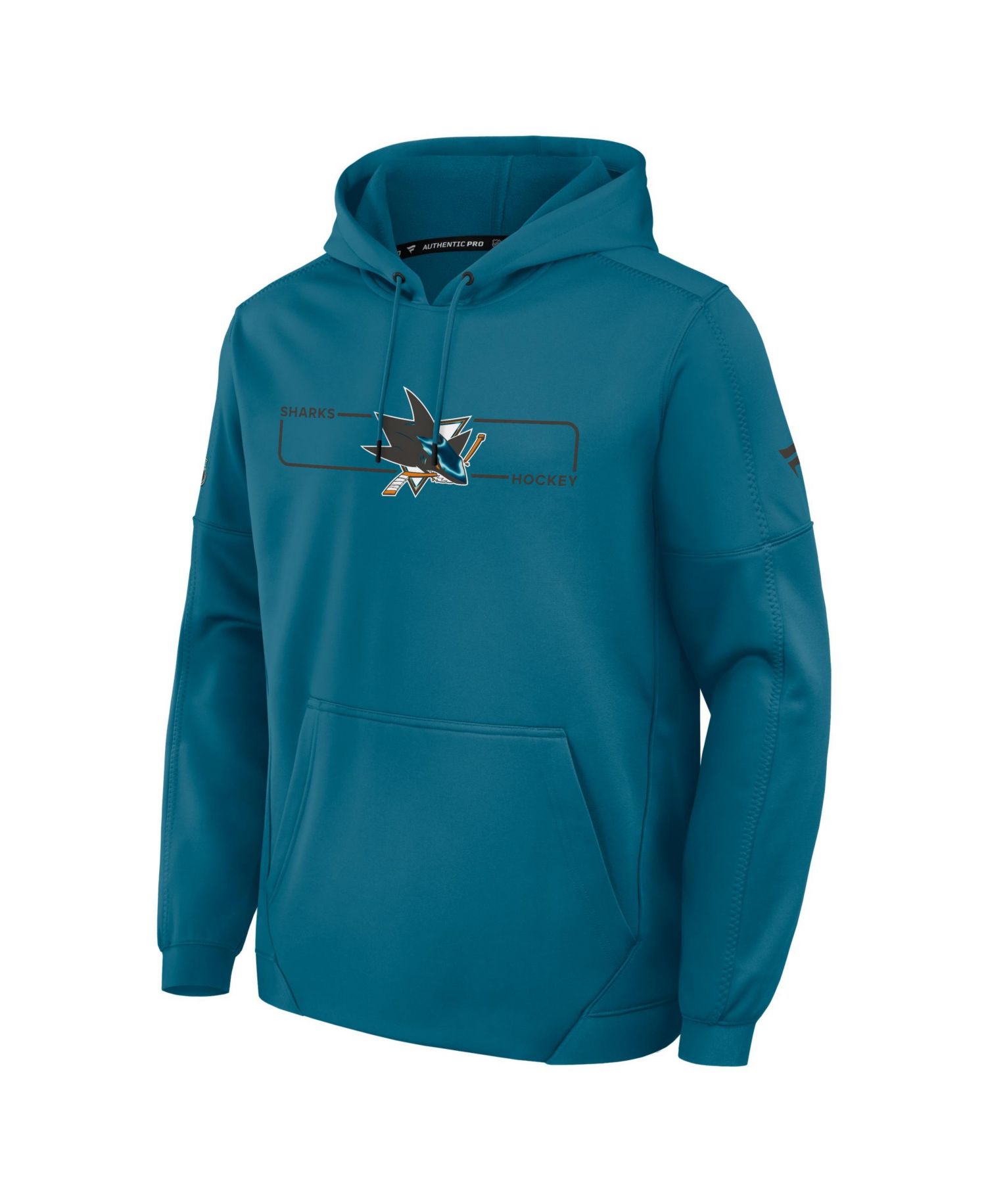 Men's Teal San Jose Sharks Authentic Pro Rink Fleece Pullover Hoodie