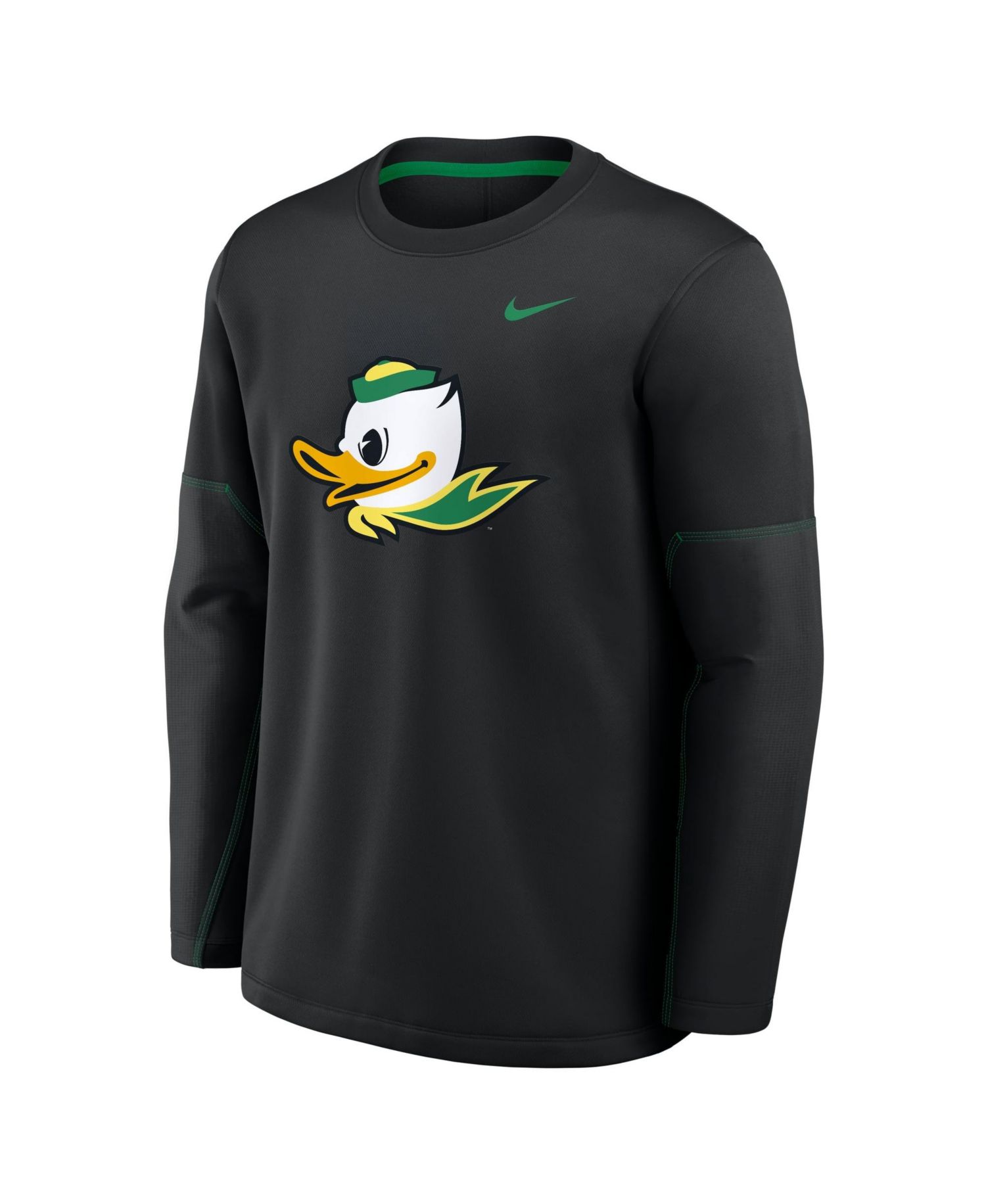 Men's Black Oregon Ducks 2026 Sideline Coaches Therma-FIT Long Sleeve Top